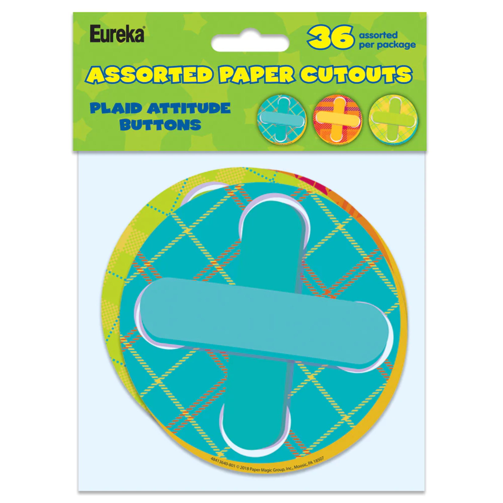 Plaid Attitude Button Paper Cut Outs