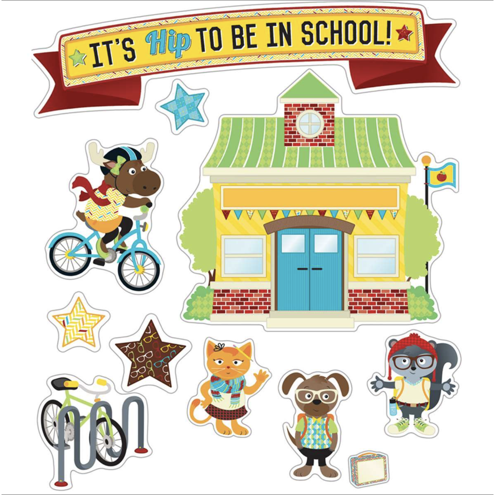 CARSON DELLOSA PUBLISHING CO Hipster It's Hip To Be In School Bulletin Board Set