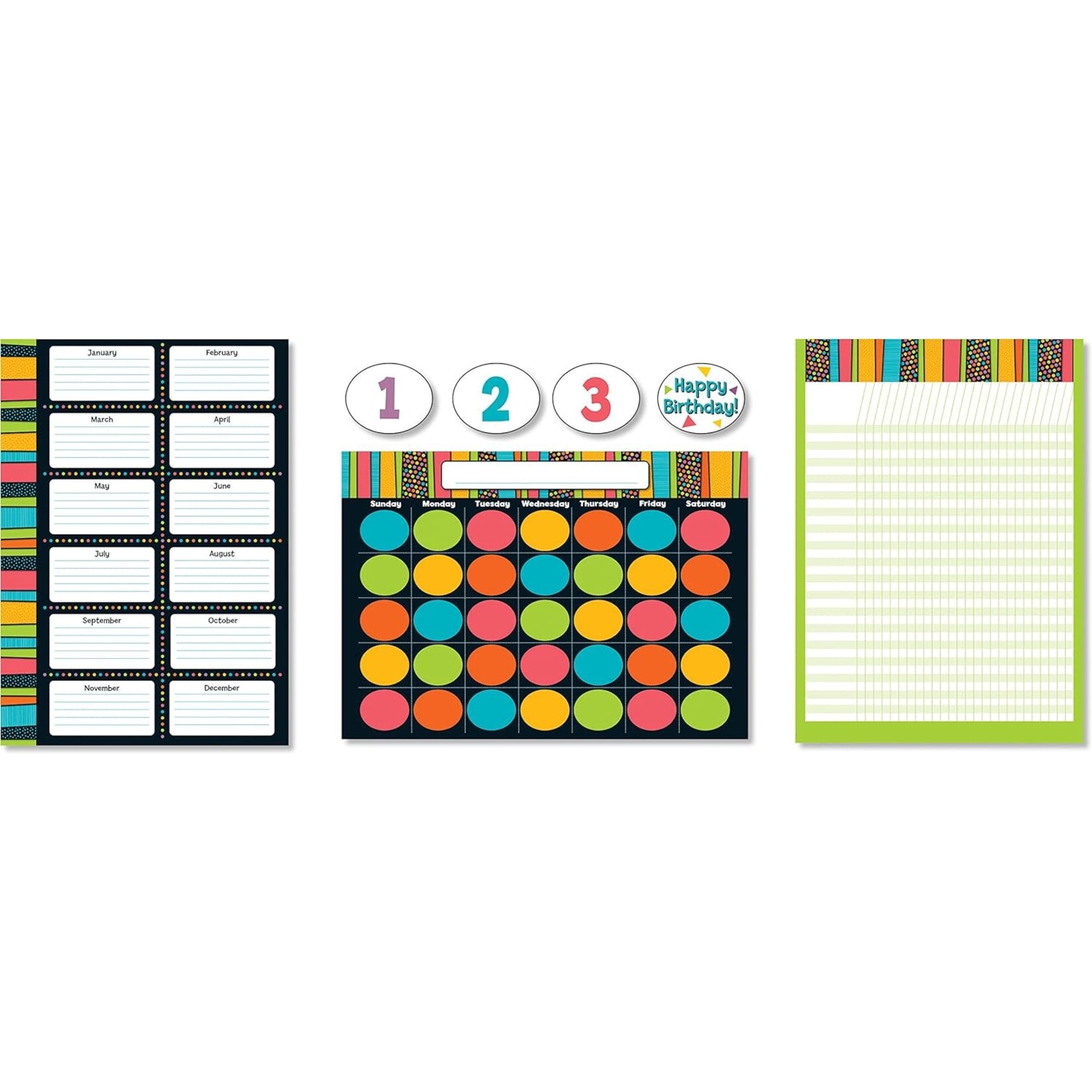 CARSON DELLOSA PUBLISHING CO Stylin' Stripes Bulletin Board Set