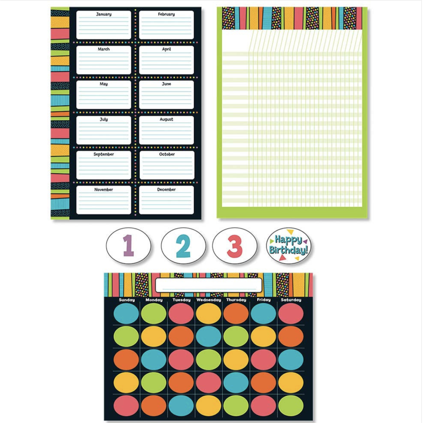 CARSON DELLOSA PUBLISHING CO Stylin' Stripes Bulletin Board Set