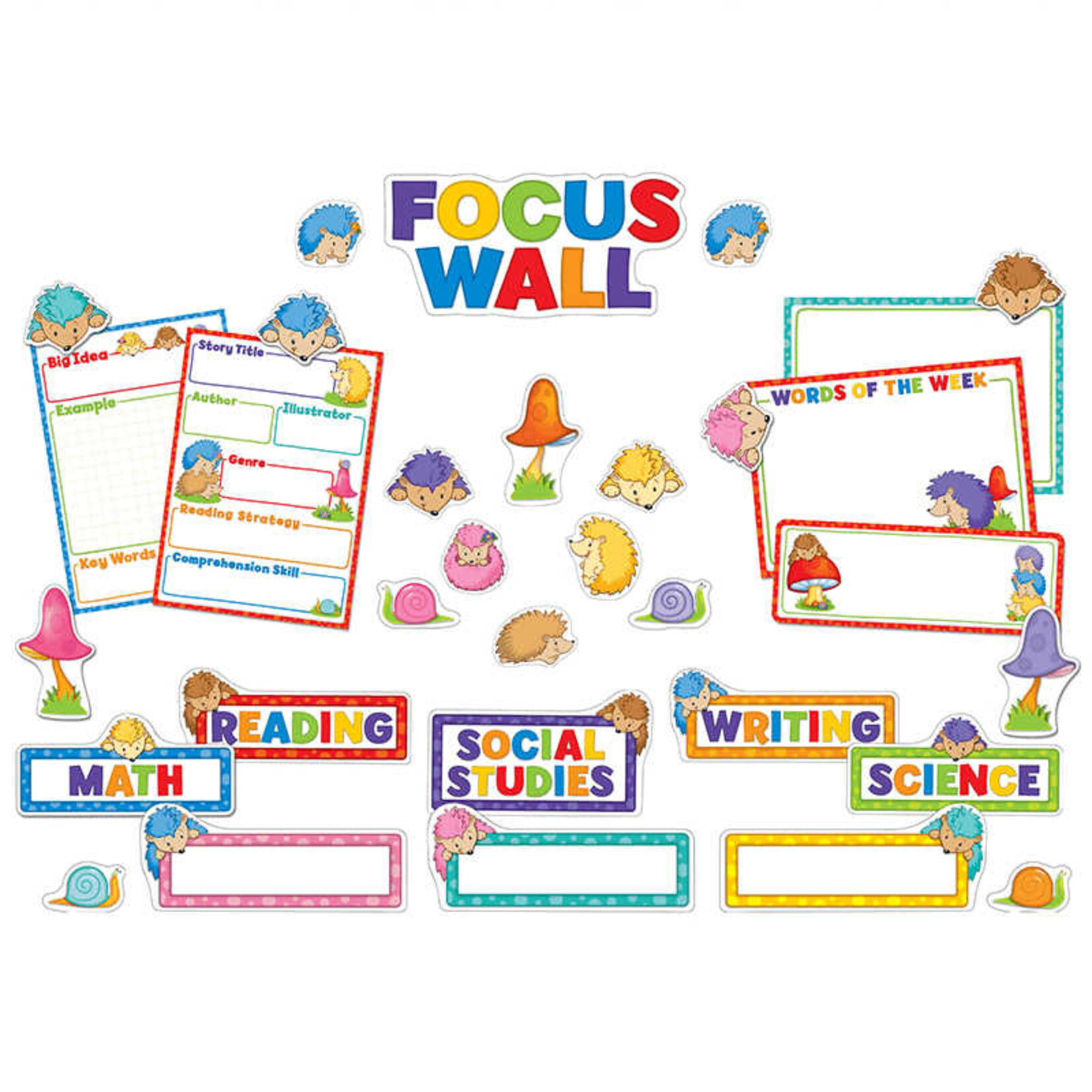 CARSON DELLOSA PUBLISHING CO Happy Hedgehogs Focus Wall Bulletin Board Set