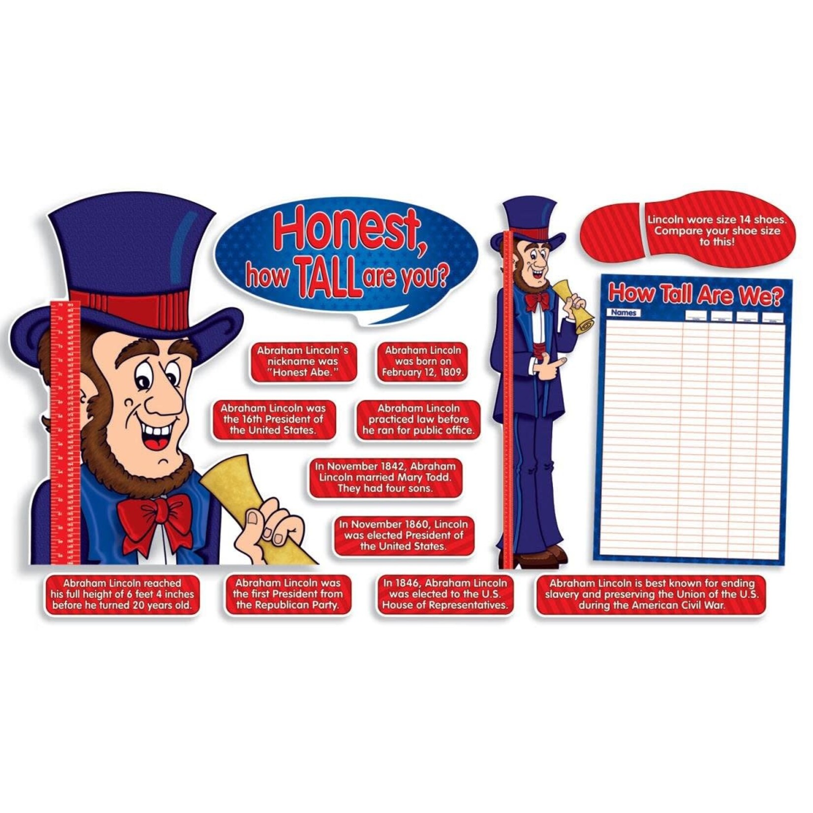 Abe Lincoln Growth Chart! Bulletin Board Set
