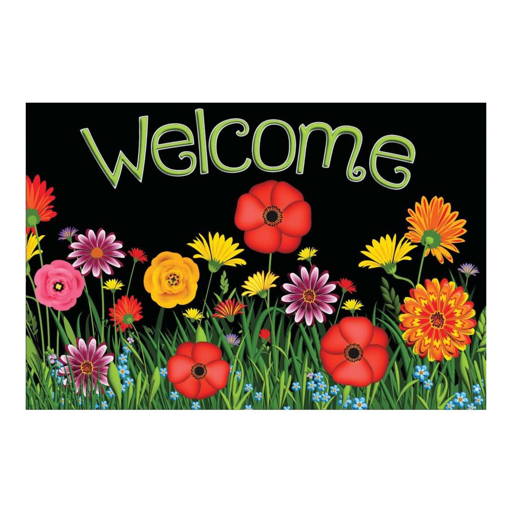 ASHLEY INCORPORATED Wildflower Poppy Welcome Mat