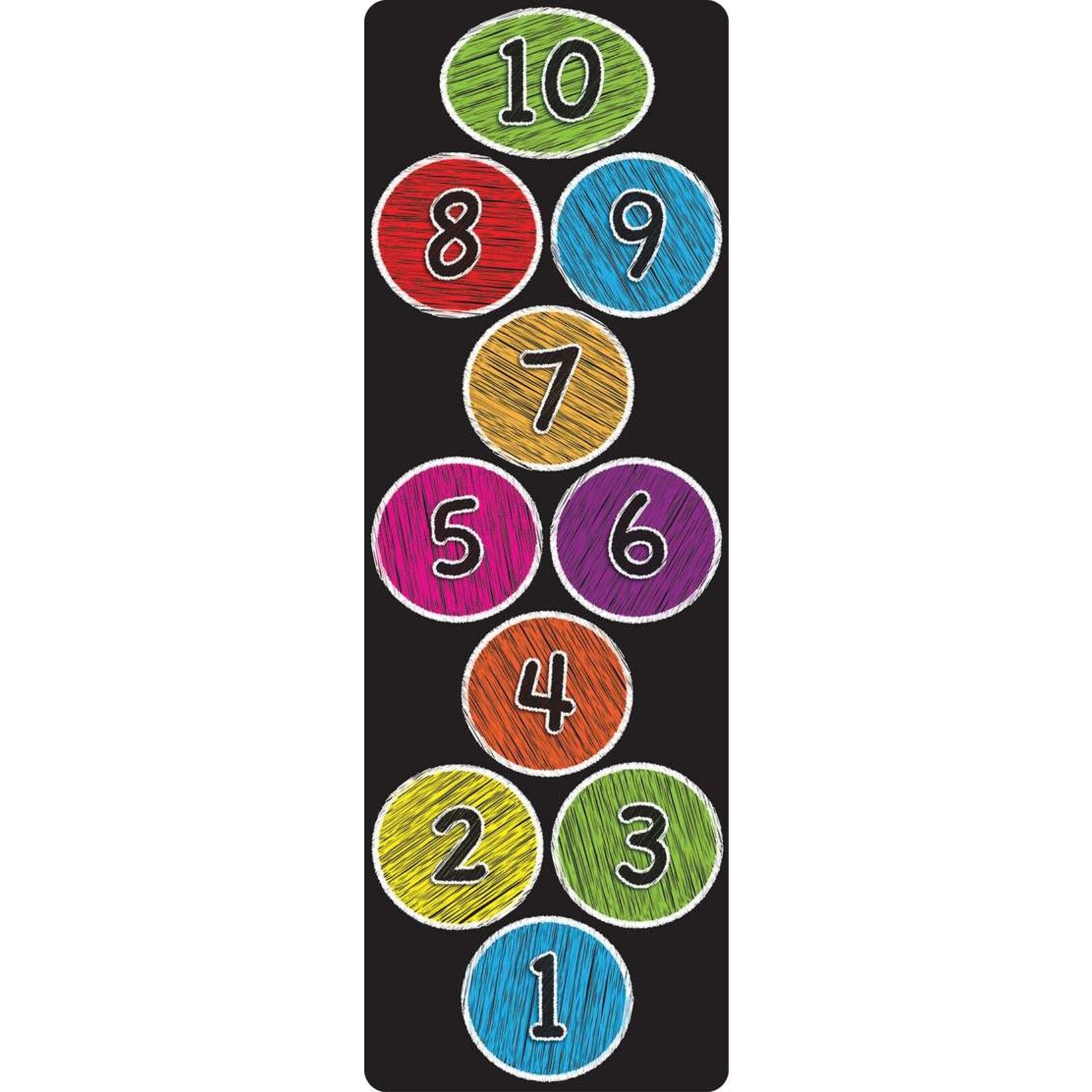 ASHLEY INCORPORATED Hopscotch Scribble Circles 1-10 Mat Runner