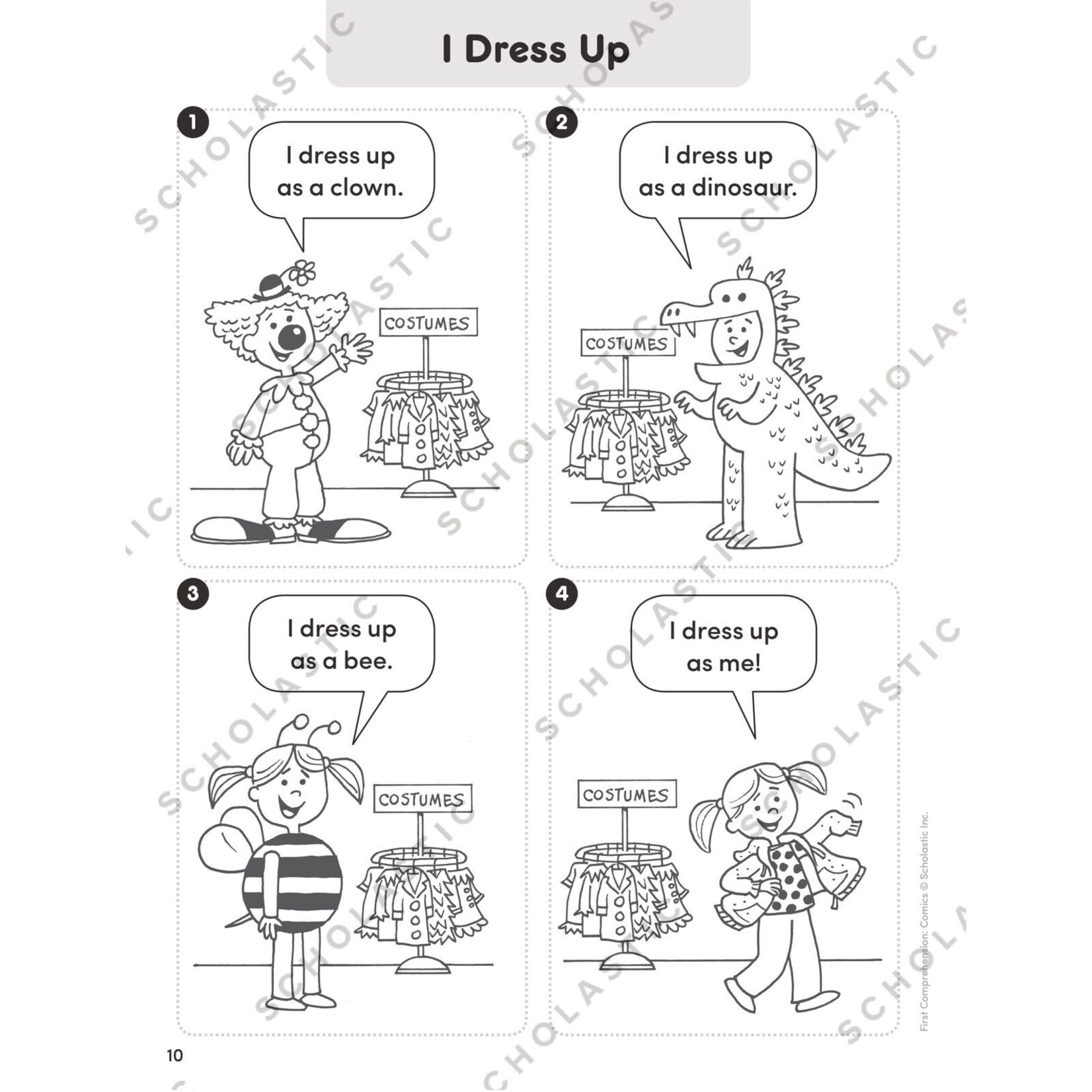 SCHOLASTIC TEACHING RESOURCES First Comprehension: Comics