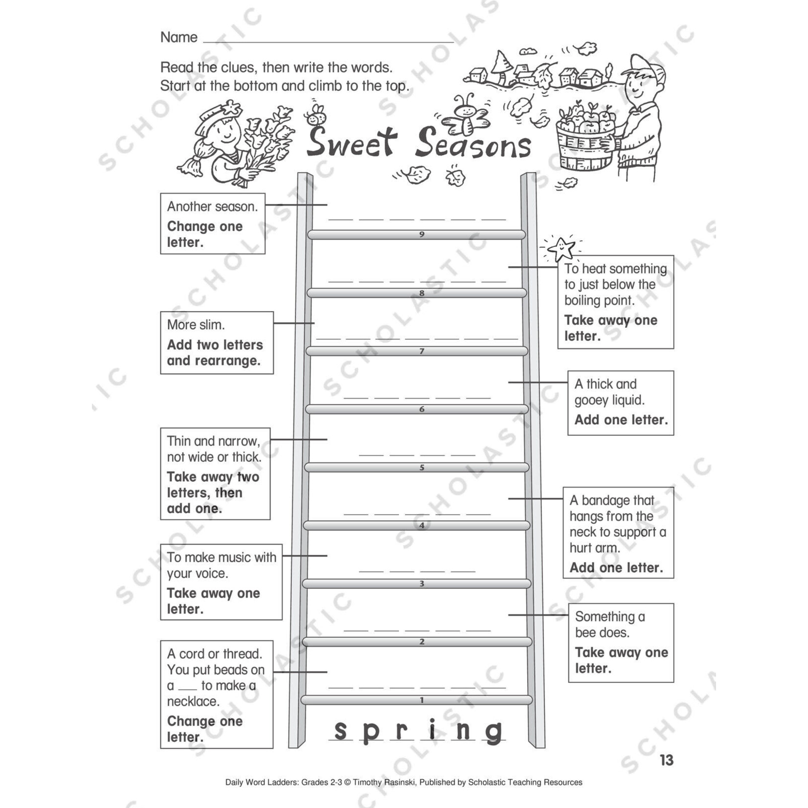 SCHOLASTIC TEACHING RESOURCES Daily Word Ladders: Grades 2-3