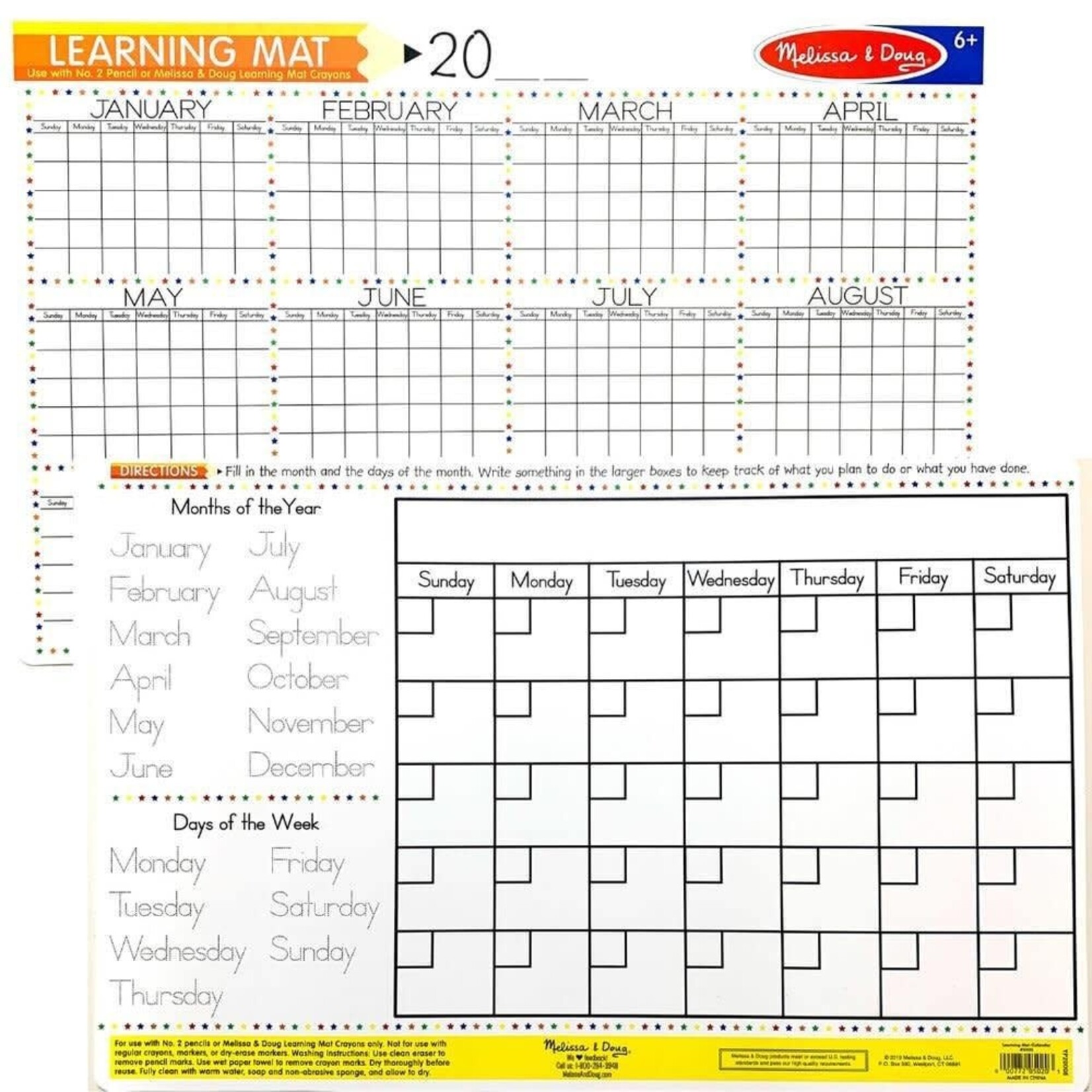 Melissa and Doug Calendar Learning Mat