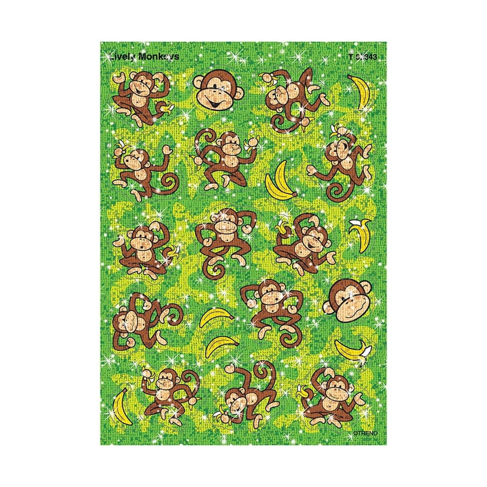 TREND ENTERPRISES INC Sparkle Stickers Lively Monkeys