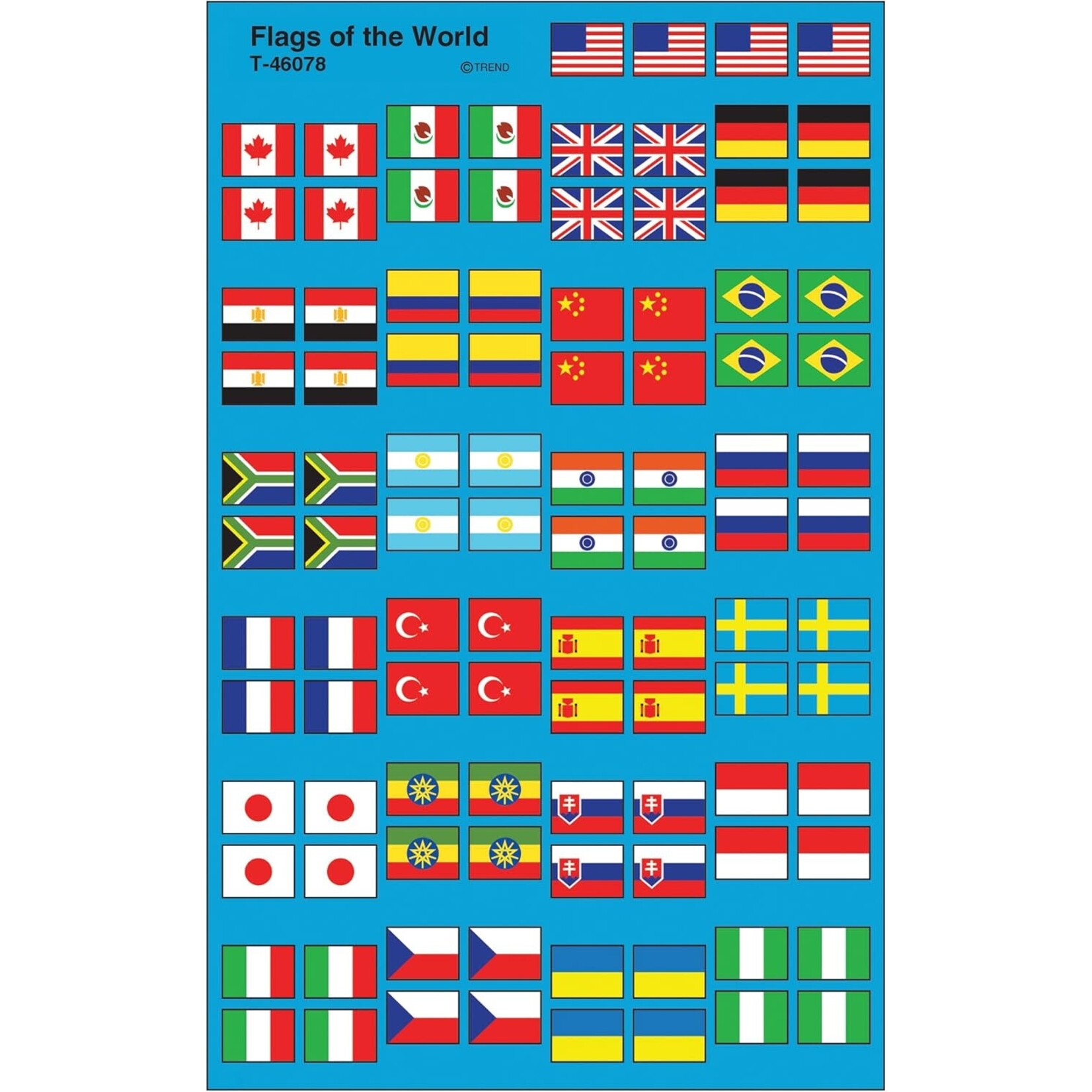 TREND ENTERPRISES INC Flags of the World superShapes Reward Stickers