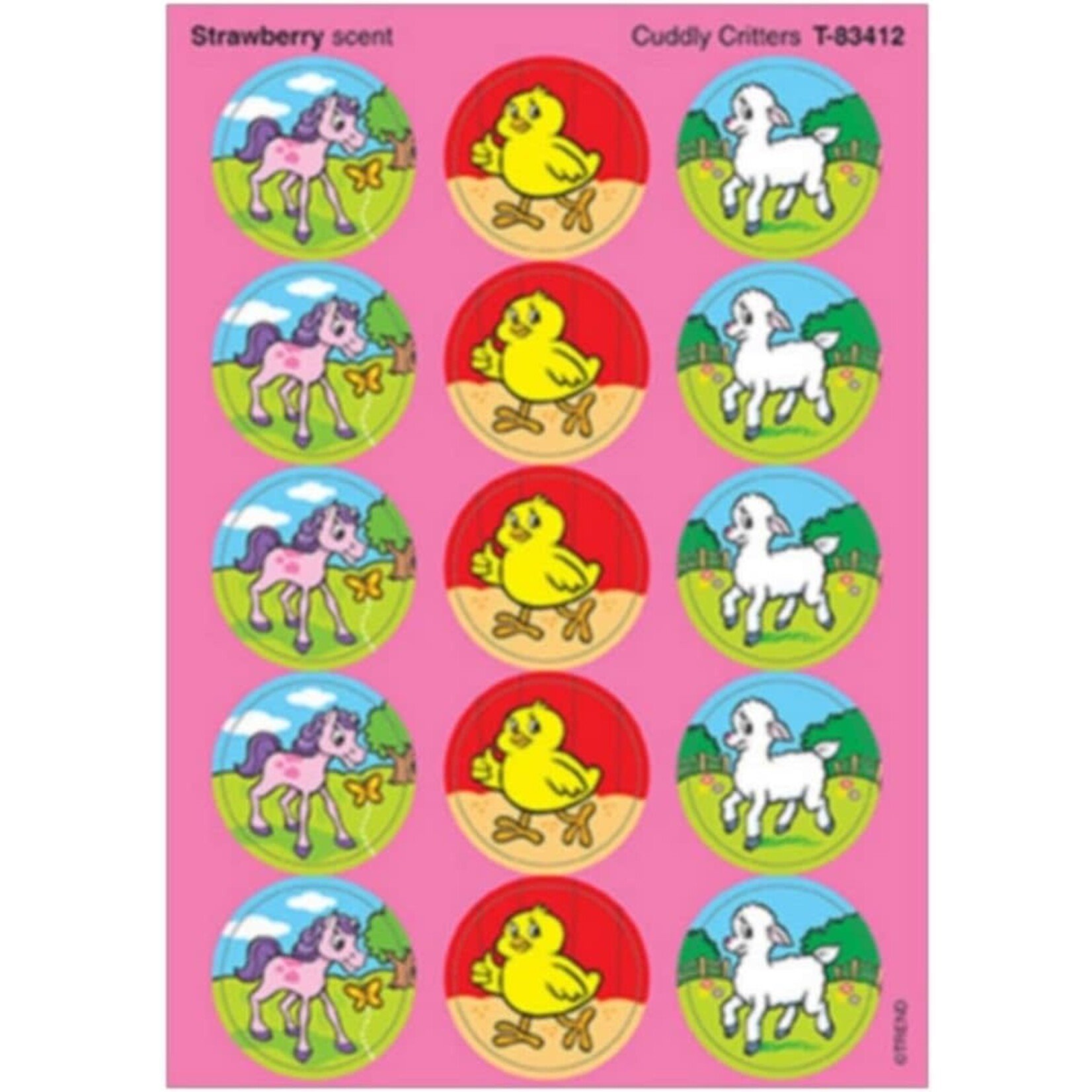 TREND ENTERPRISES INC Cuddly Critters (strawberry) Scratch n Sniff Stickers