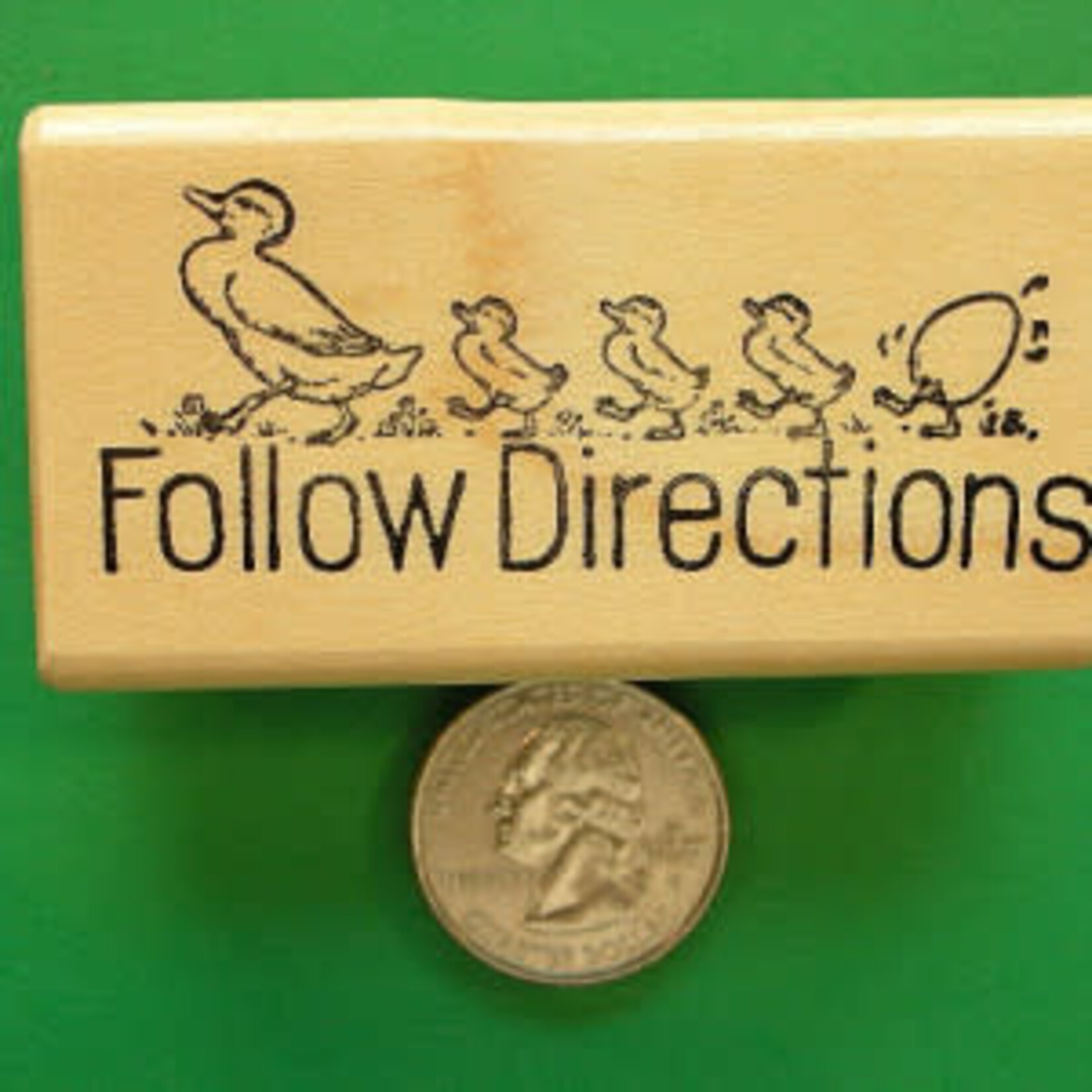 Follow Directions Rubber Stamp