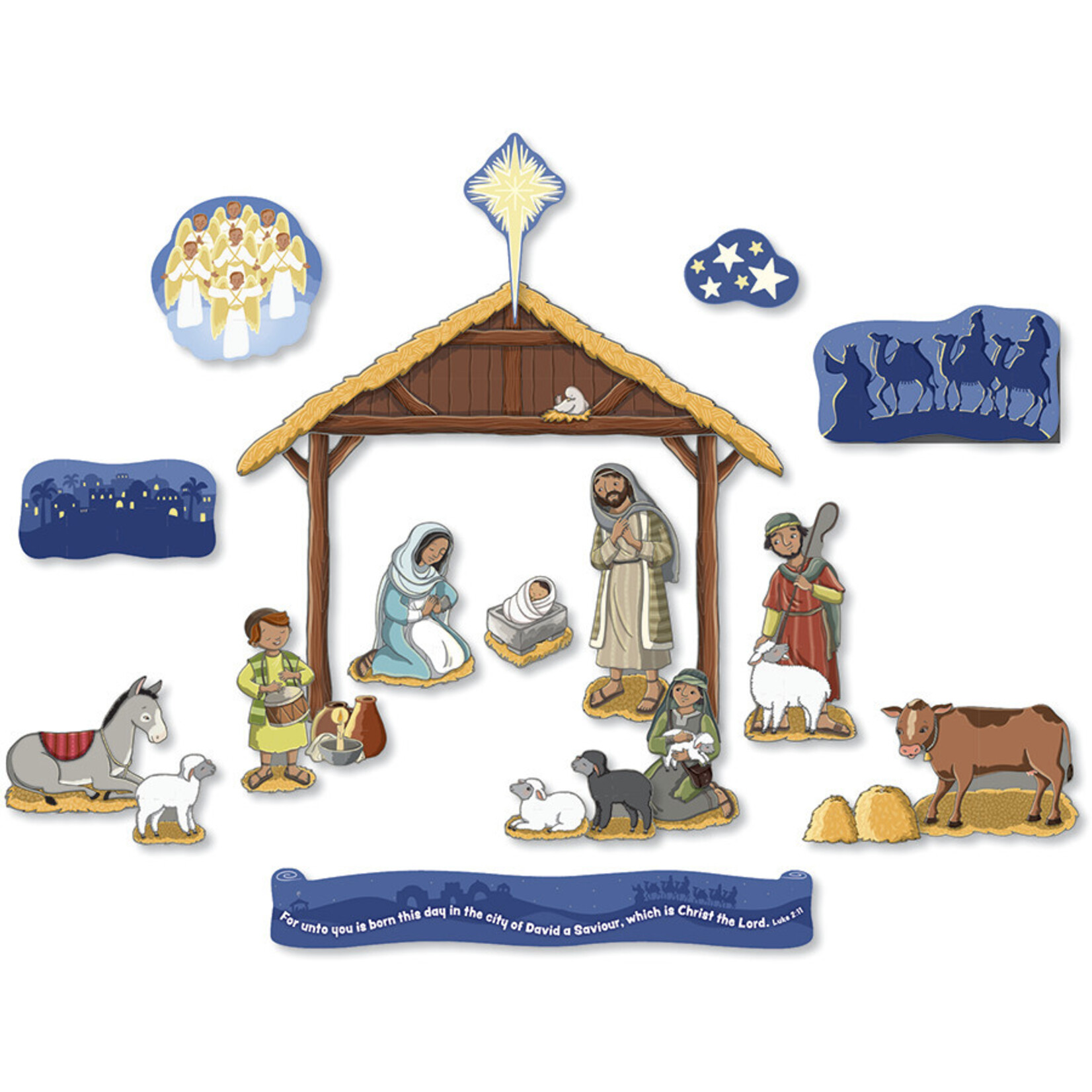 NORTH STAR TEACHER RESOURCES Children’s Nativity Bulletin Board Set