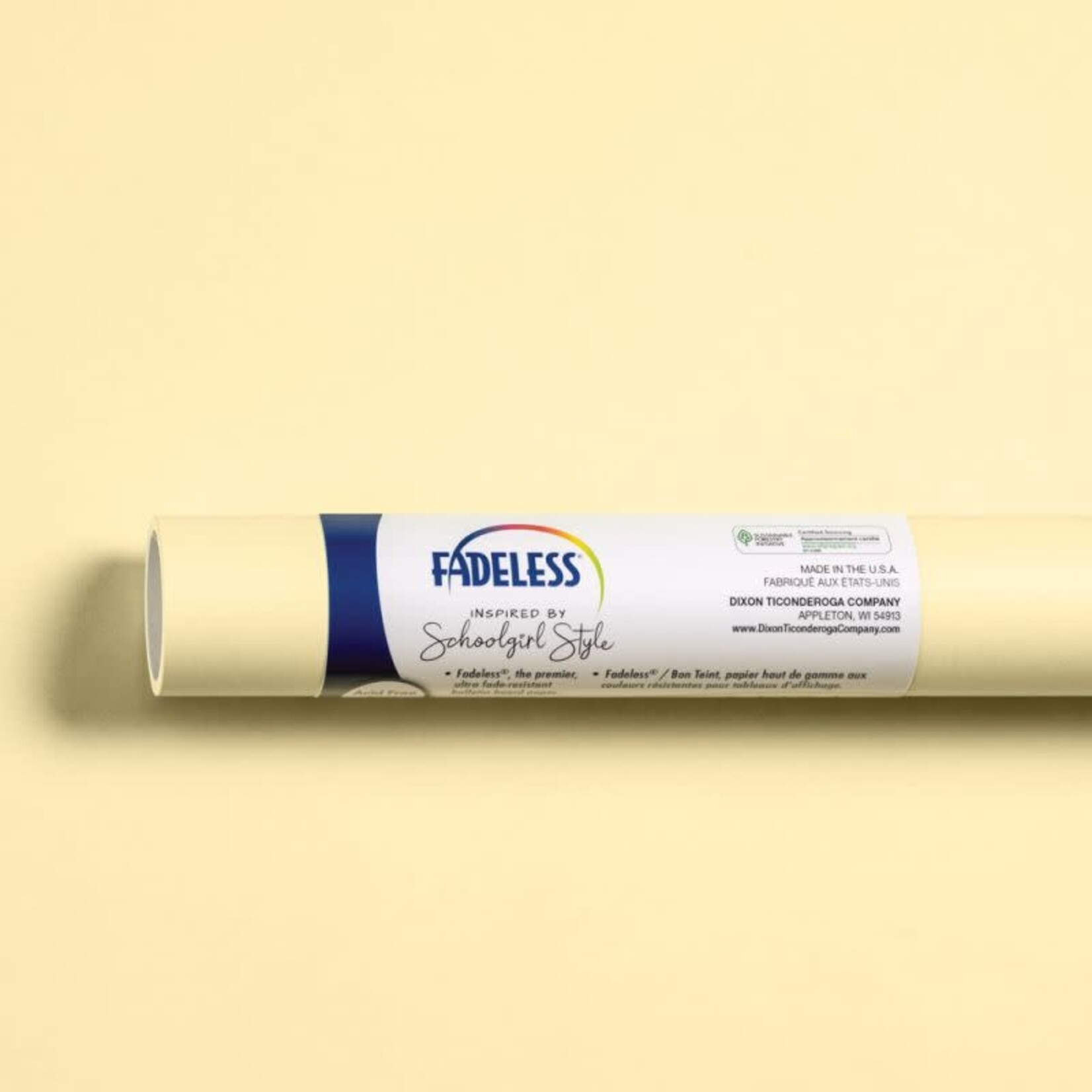 DIXON TICONDEROGA COMPANY Fadeless Schoolgirl Style Bulletin Board Paper, Lemon Drop, 47.25" x 12', 1 Roll