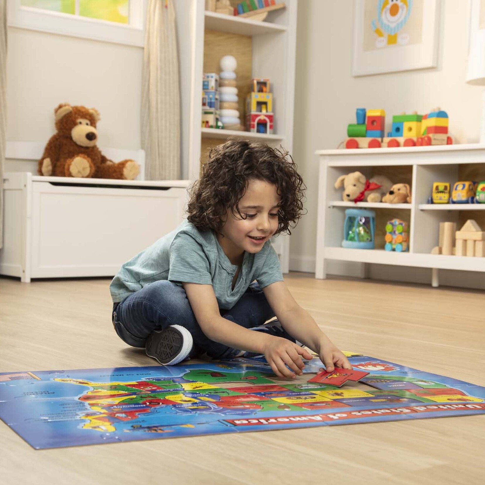 U.S.A. (United States) Map Floor Puzzle - 51 Pieces