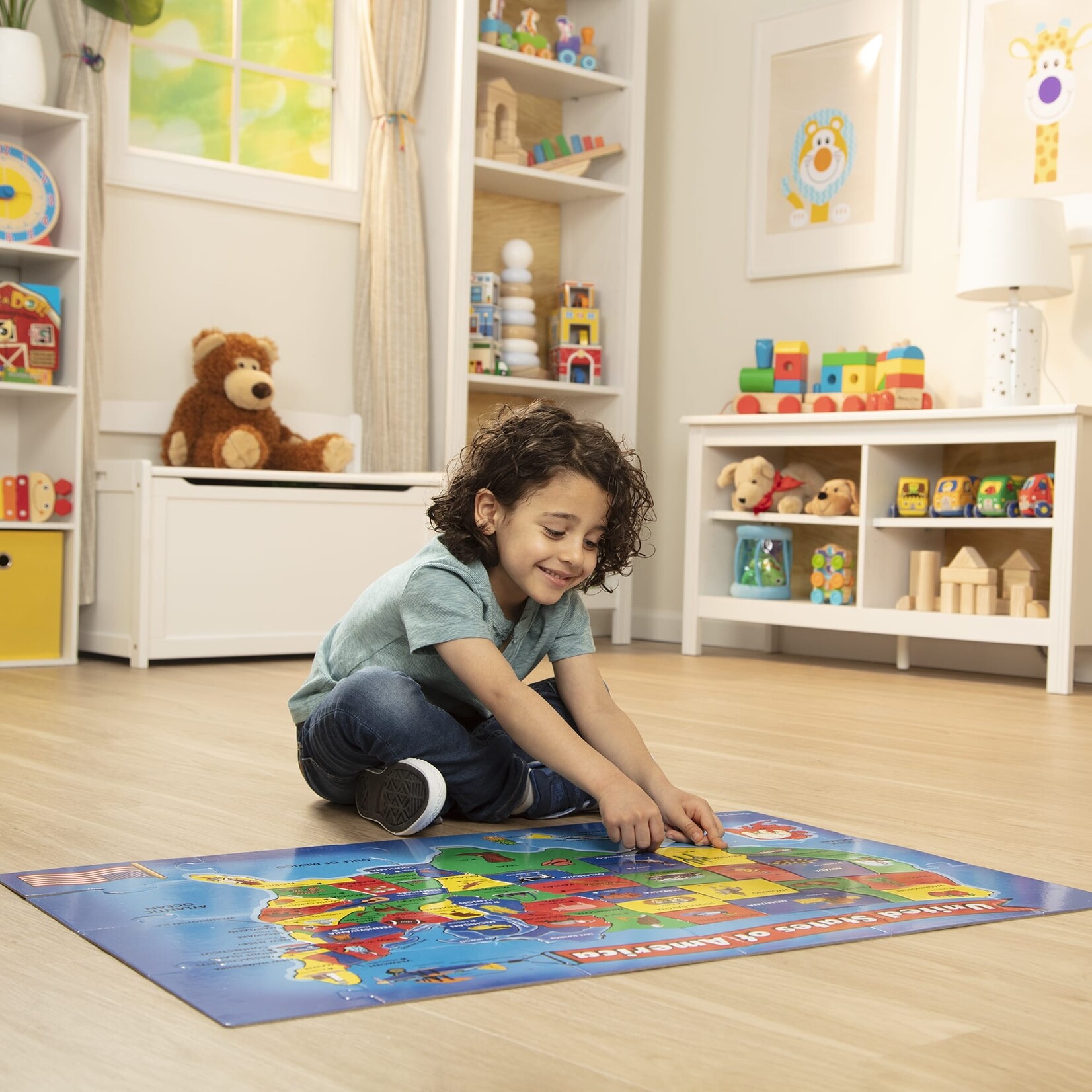 U.S.A. (United States) Map Floor Puzzle - 51 Pieces