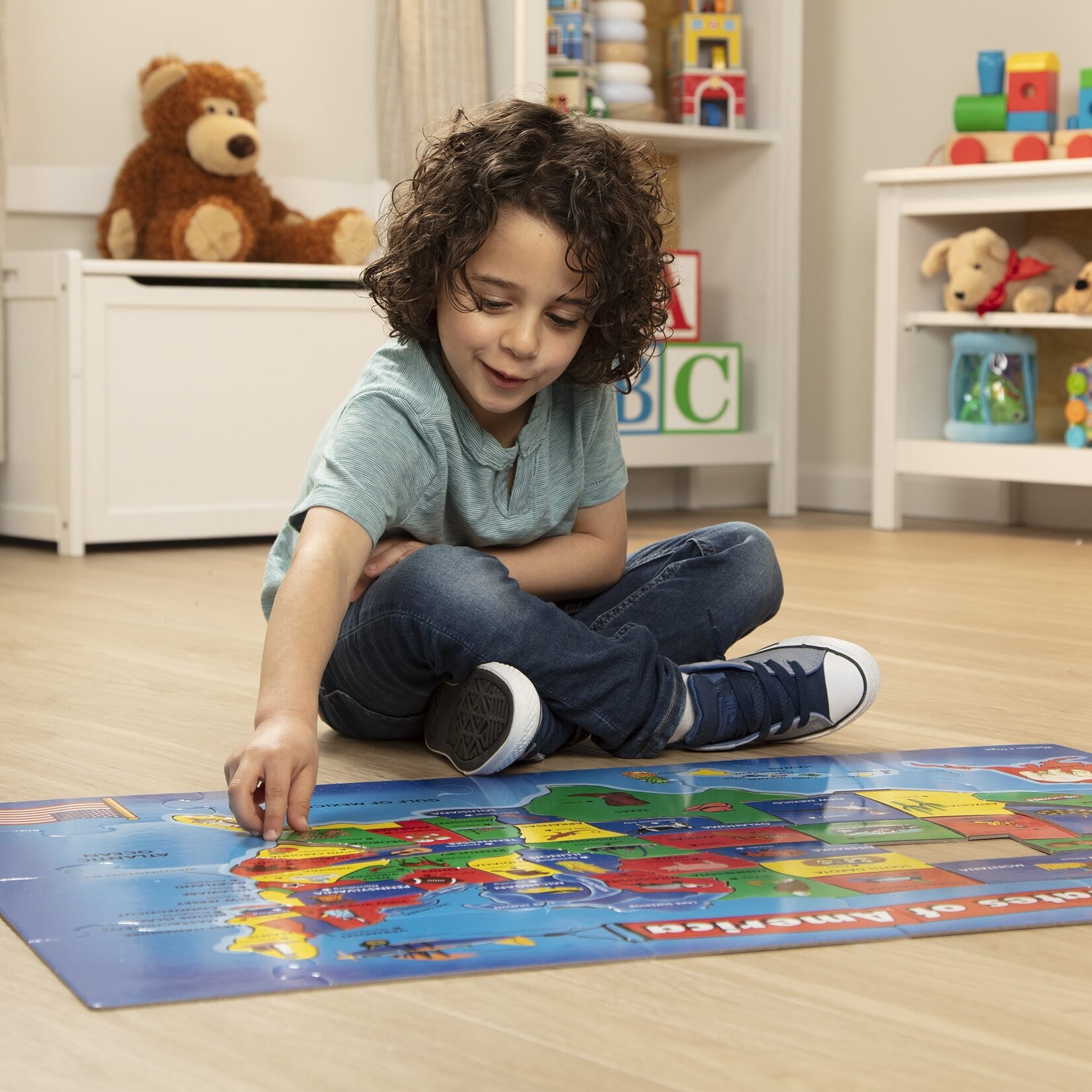 U.S.A. (United States) Map Floor Puzzle - 51 Pieces