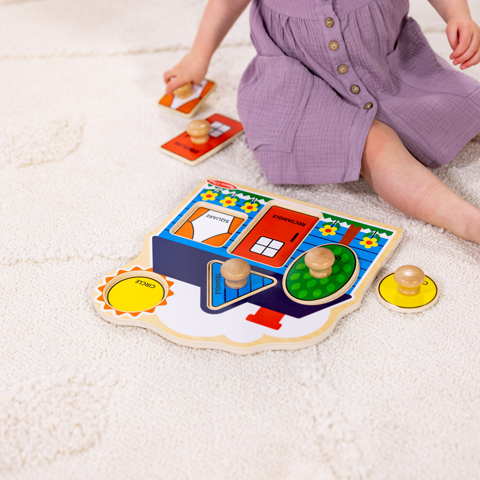 First Shapes Jumbo Knob Wooden Puzzle - 5 Pieces
