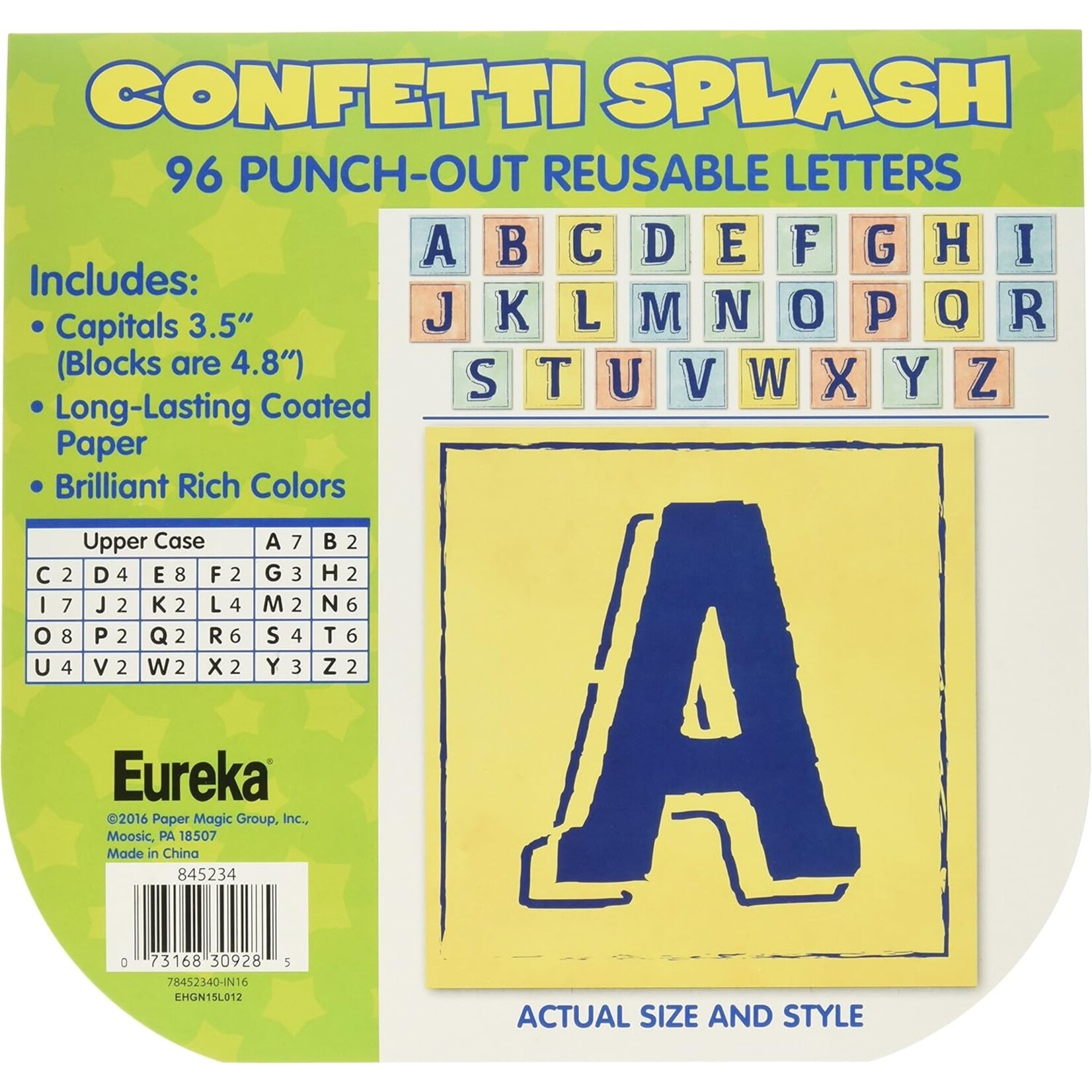 Confetti Splash Punch Out Block Letter