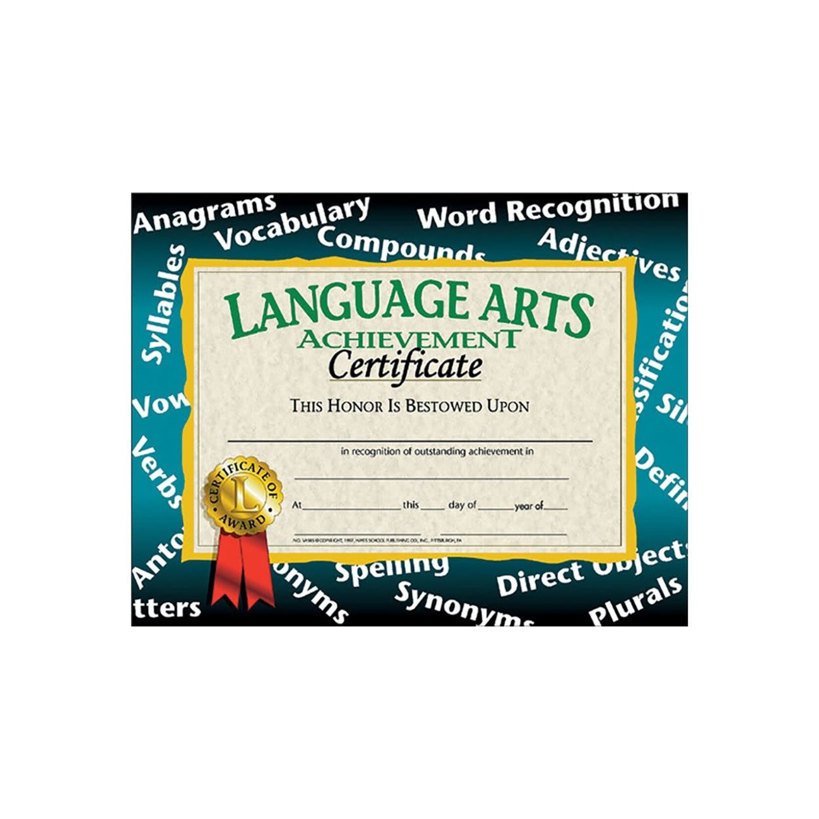 Language Arts Achievement Certificate
