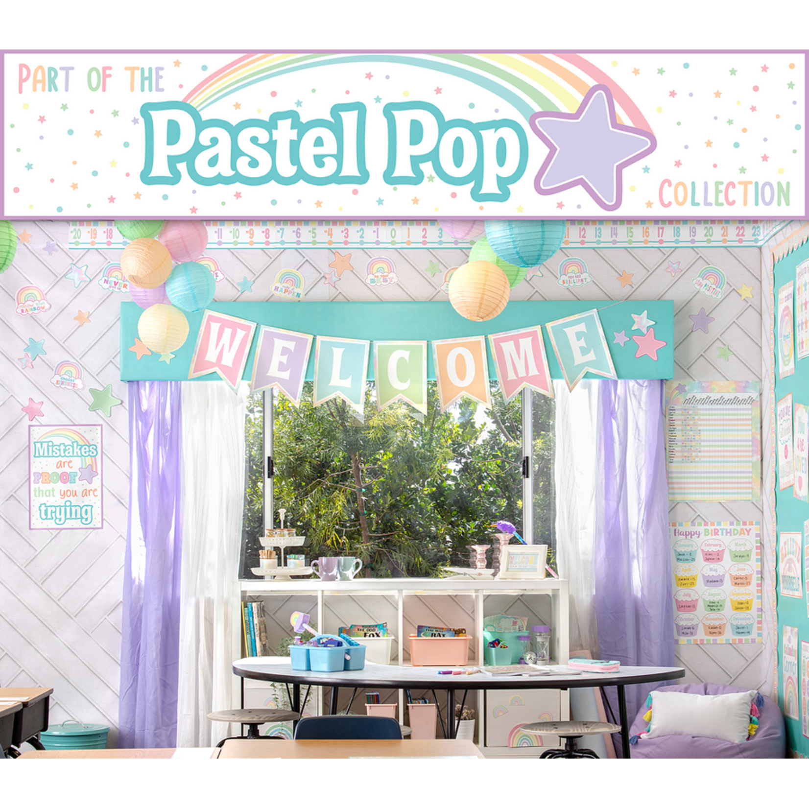 TEACHER CREATED RESOURCES Pastel Pop Rainbows Mini Accents