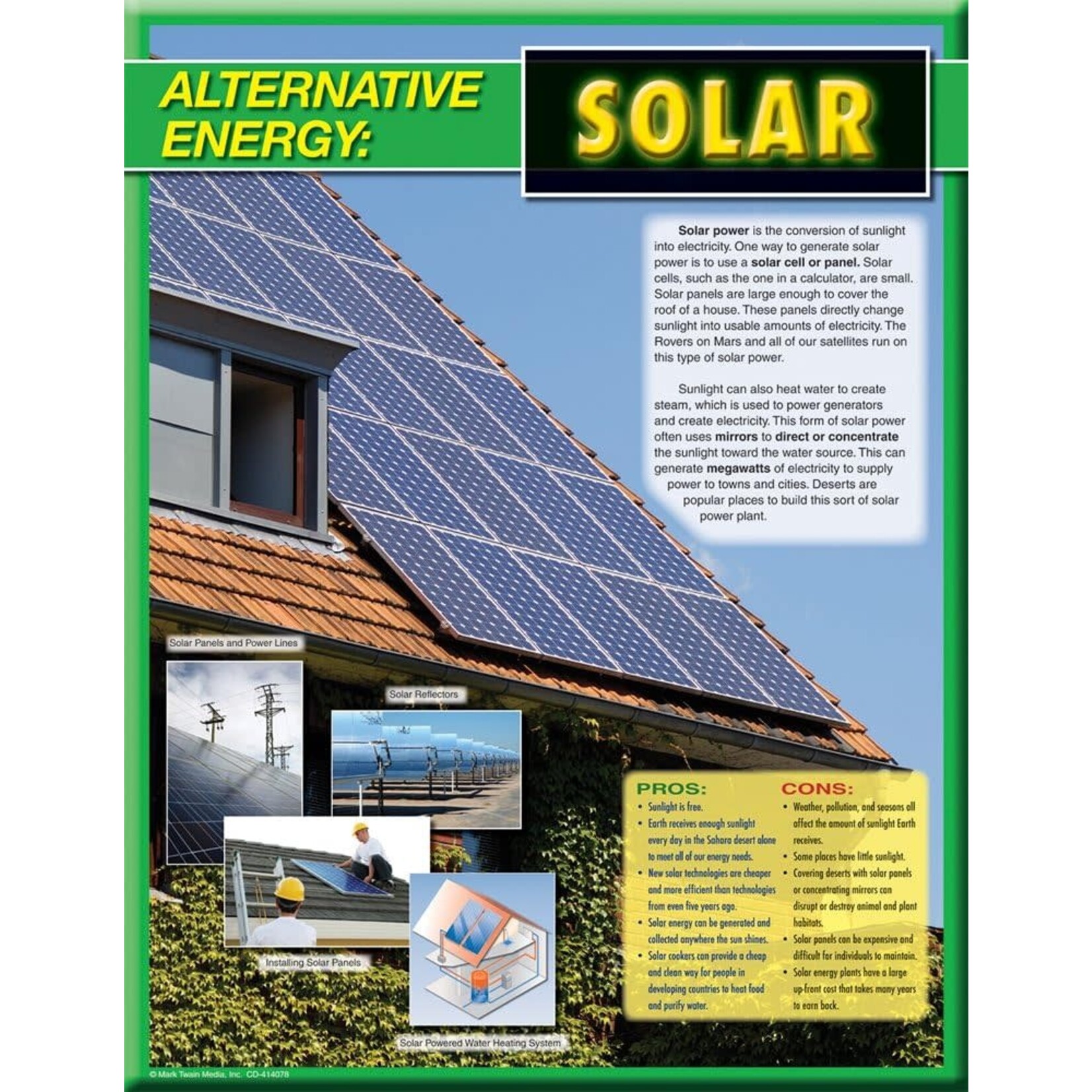 CARSON DELLOSA PUBLISHING CO Alternative Energy: Solar Poster