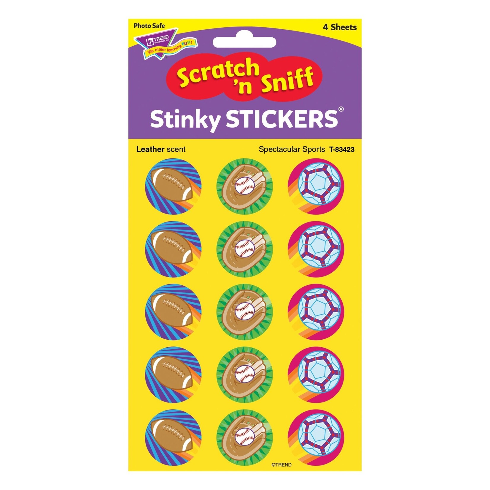 TREND ENTERPRISES INC Spectacular Sports/Leather Stinky Stickers