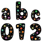 CREATIVE TEACHING PRESS CLM Poppin' Patterns Dots on Black Lowercase Letter Stickers