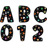 CREATIVE TEACHING PRESS CLM Dots on Black Uppercase Letter Stickers