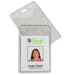Heavy Duty Badge Holders, Vinyl, Vertical