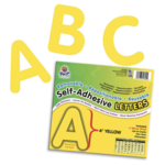 DIXON TICONDEROGA COMPANY Self-Adhesive Letters, Yellow, Puffy Font, 4"