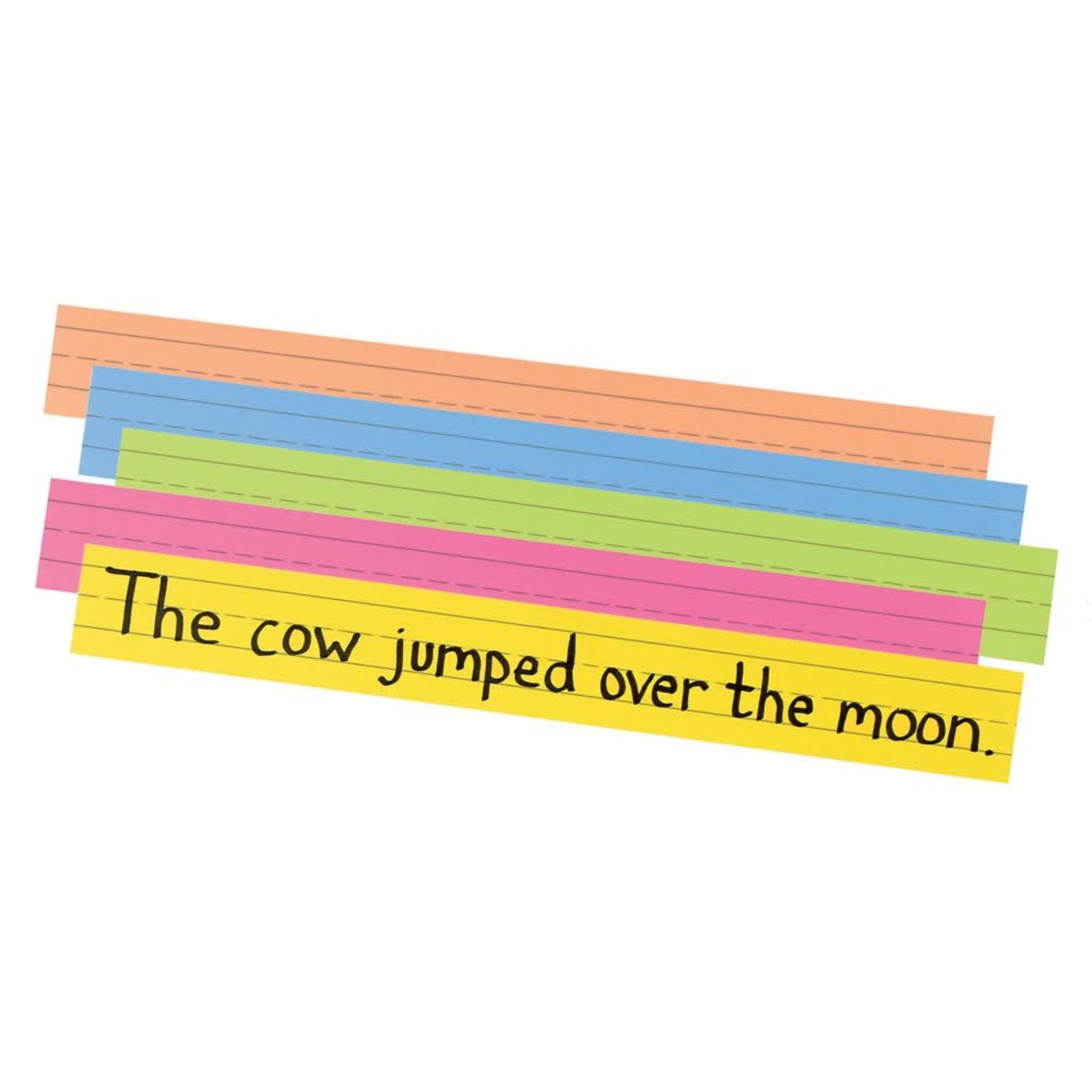 DIXON TICONDEROGA COMPANY Pacon Sentence Strips, 5 Assorted Super Bright Colors, 1-1/2' Ruled, 3" X 24", 100 Strips
