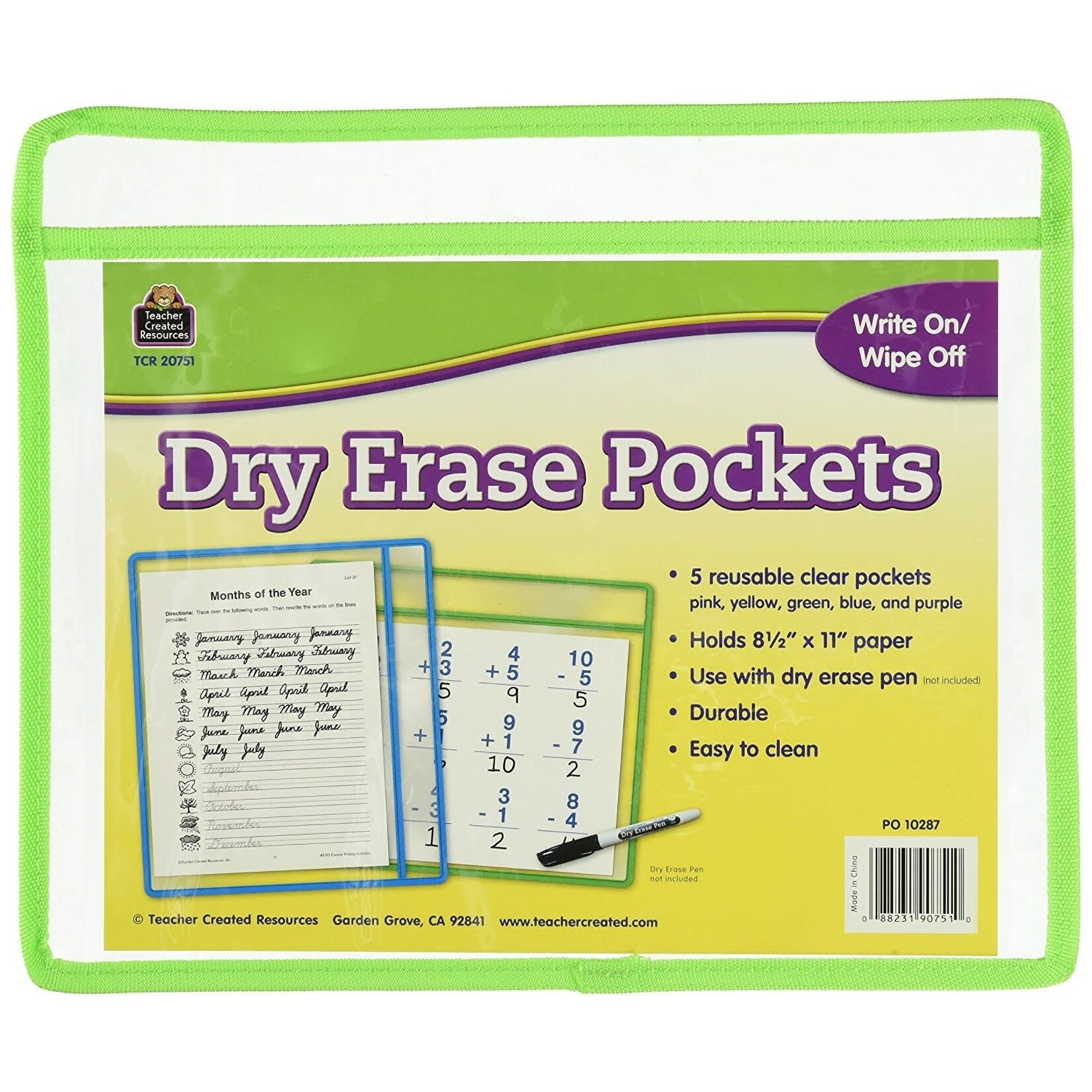 TEACHER CREATED RESOURCES Dry Erase Pockets 5 Pack