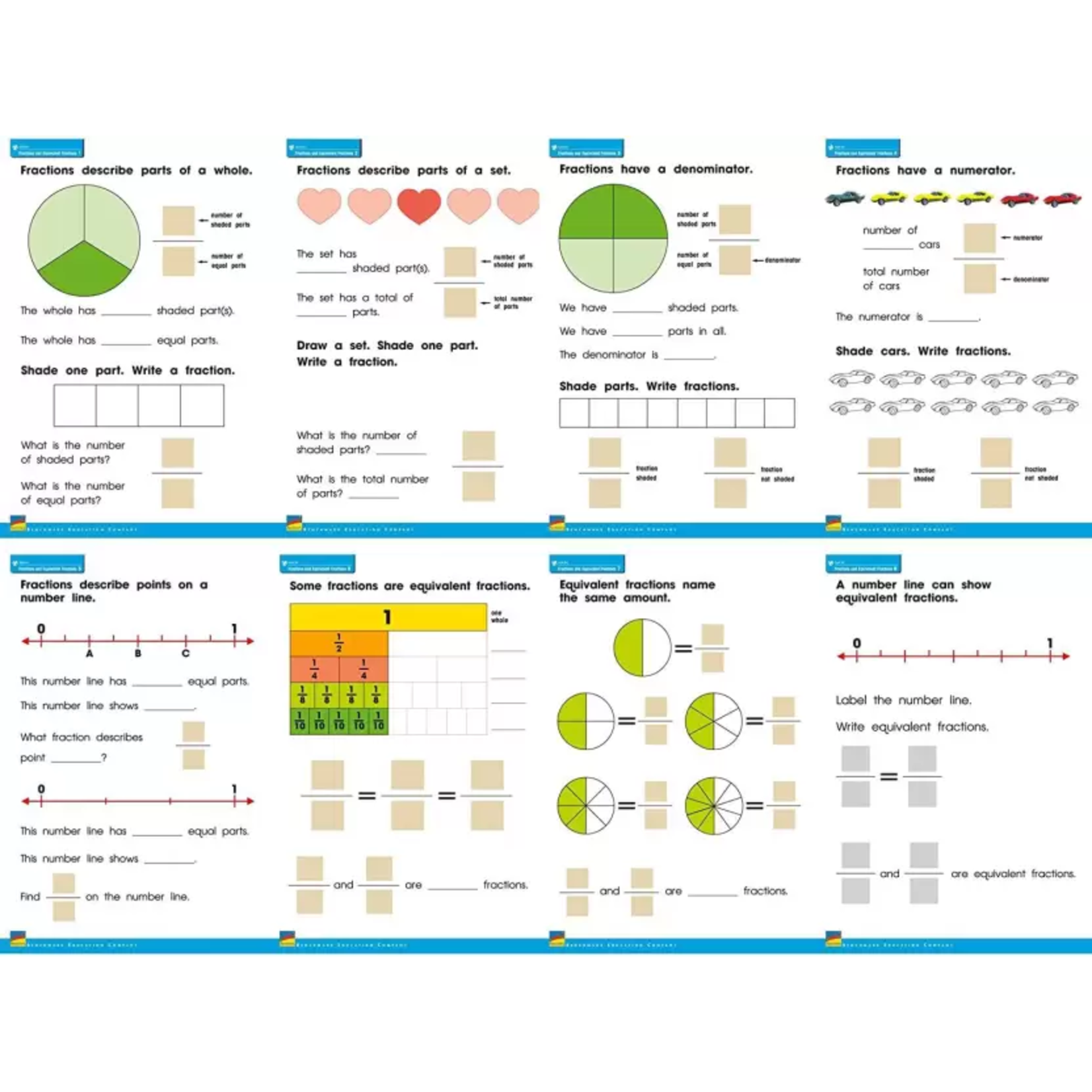 Math Poster Pack: Fractions and Equivalent Fractions
