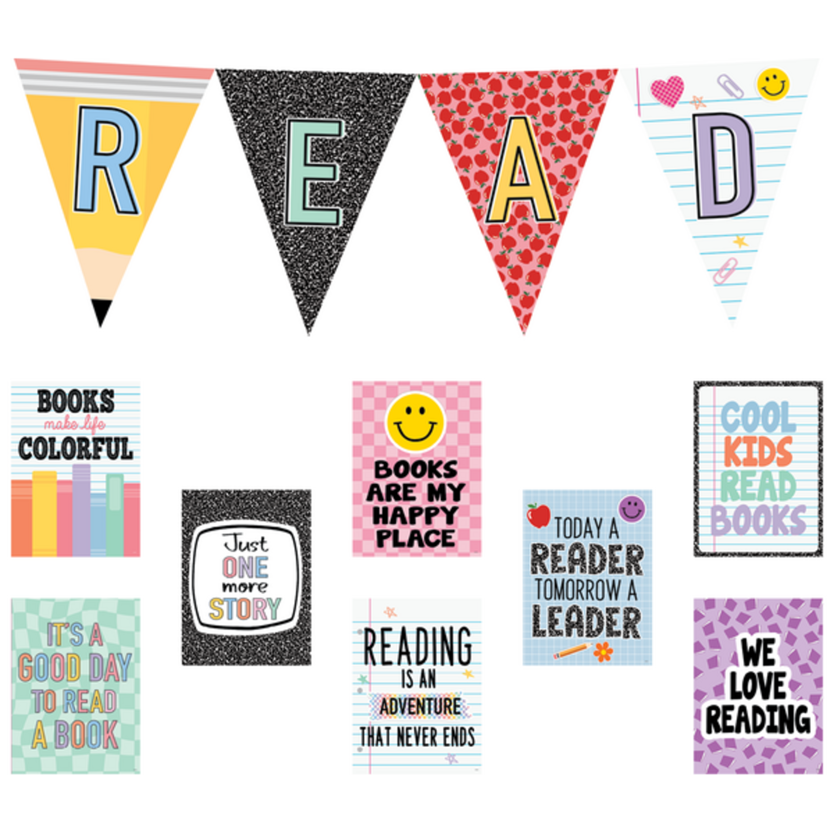 TEACHER CREATED RESOURCES Cool for School Read Pennants Bulletin Board