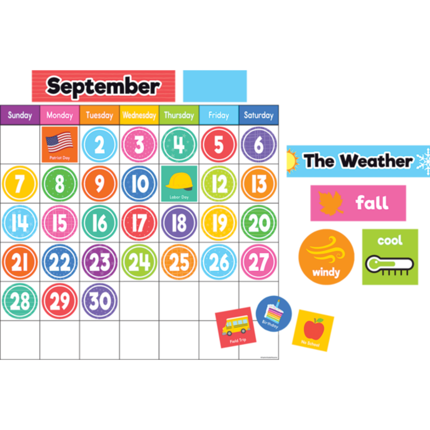TEACHER CREATED RESOURCES Colorful Magnetic Calendar Set