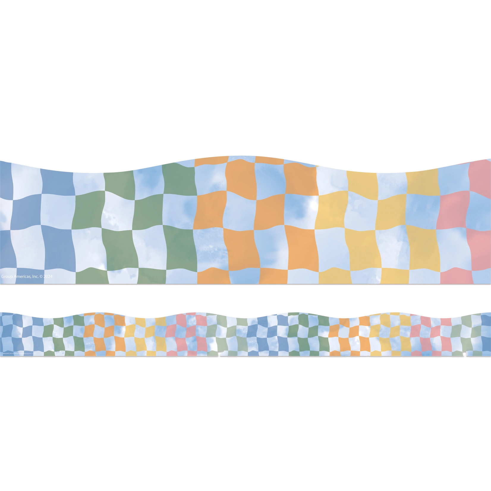 S'Cool Era Rainbow Checkered Sky Deco Trim Extra Wide Die-Cut