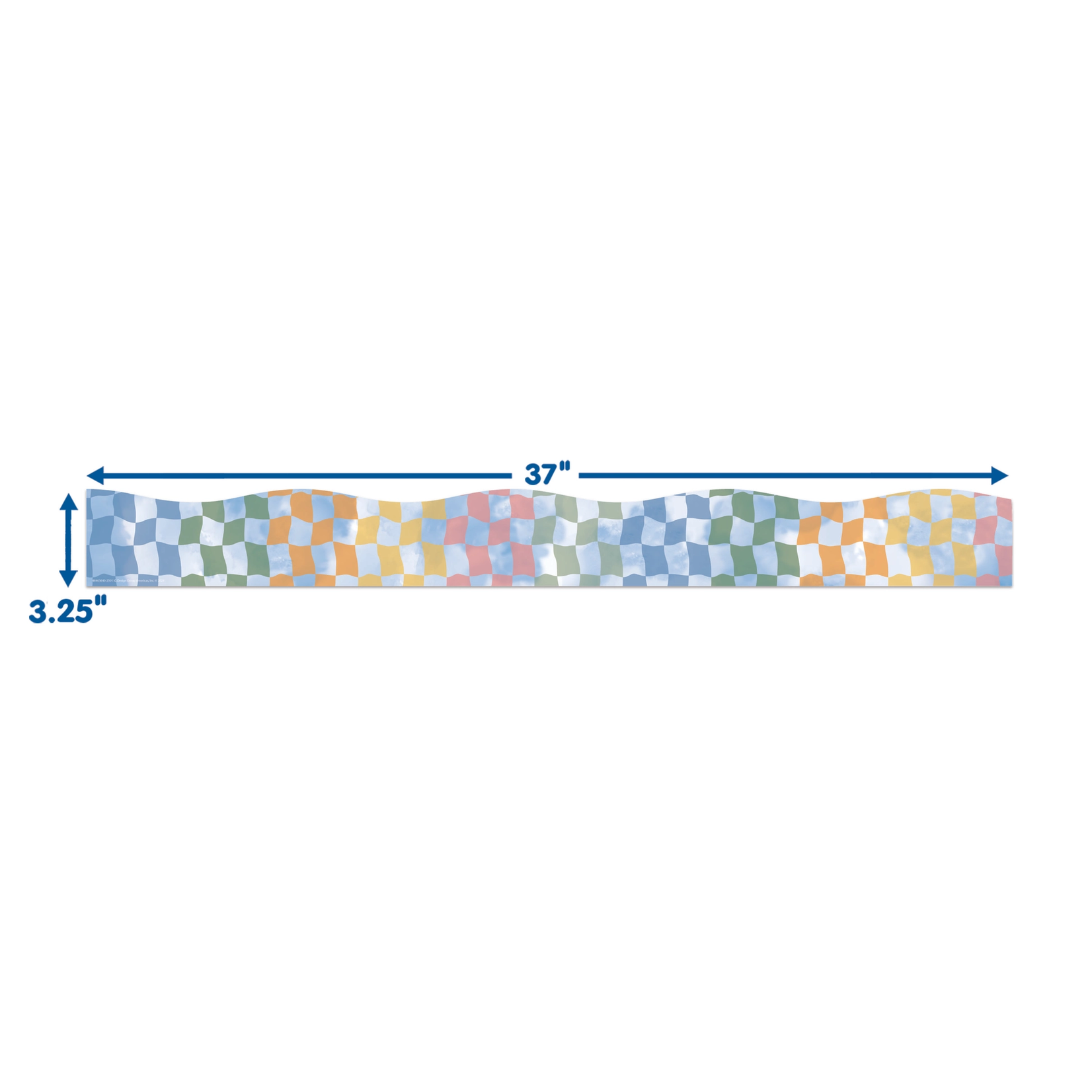S'Cool Era Rainbow Checkered Sky Deco Trim Extra Wide Die-Cut