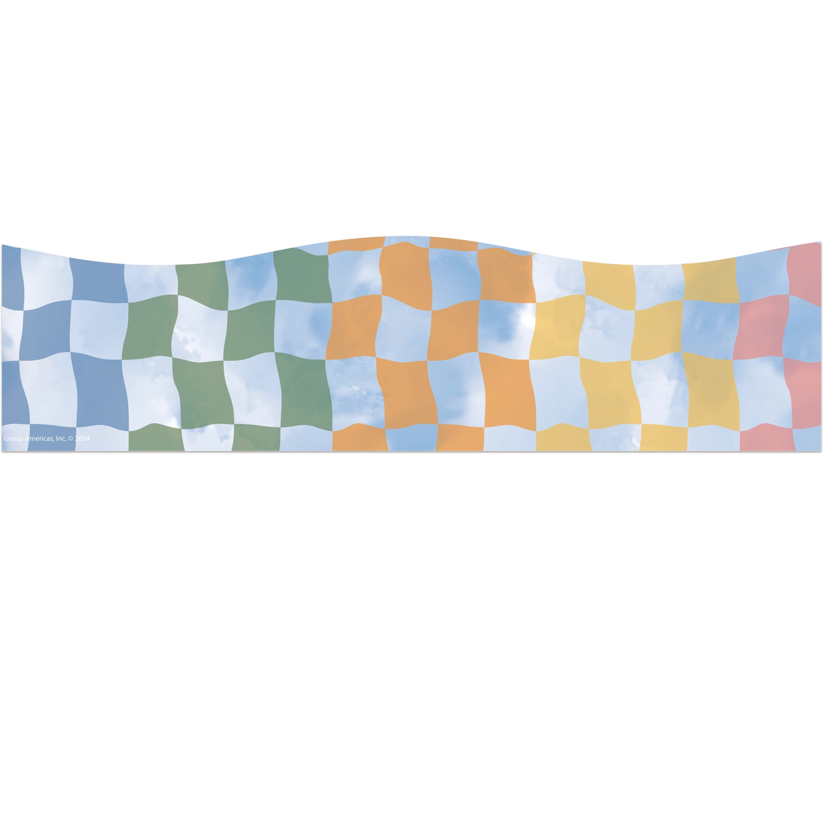 S'Cool Era Rainbow Checkered Sky Deco Trim Extra Wide Die-Cut