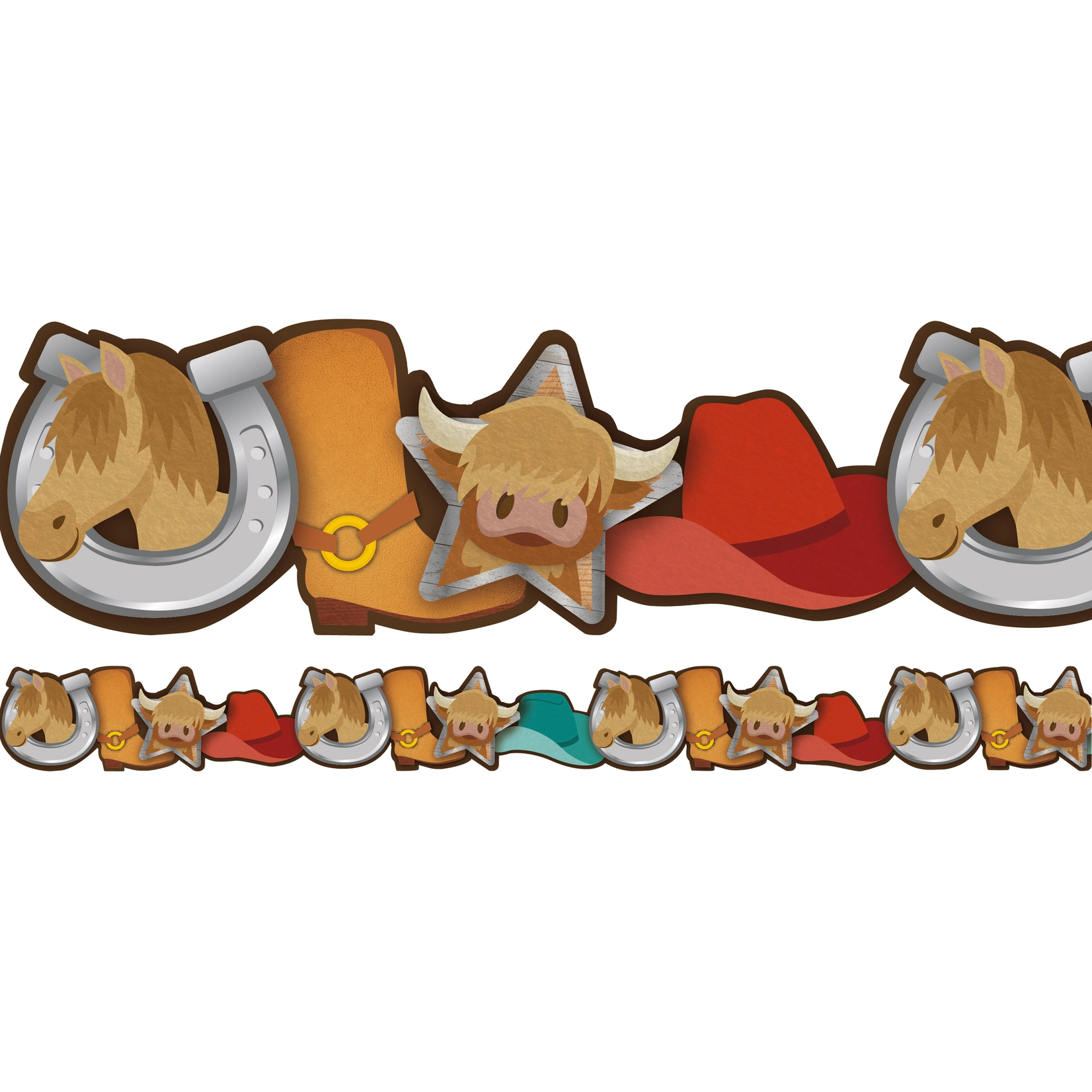 Wild Wild Classroom Western Icons Deco Trim Extra Wide Die-Cut