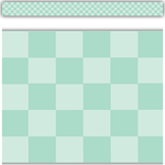 TEACHER CREATED RESOURCES Cool for School Green Checkers Straight Border Trim