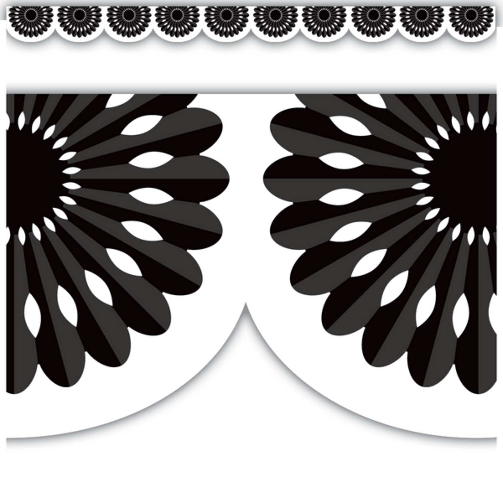 TEACHER CREATED RESOURCES Black and White Fiesta Die-Cut Border Trim