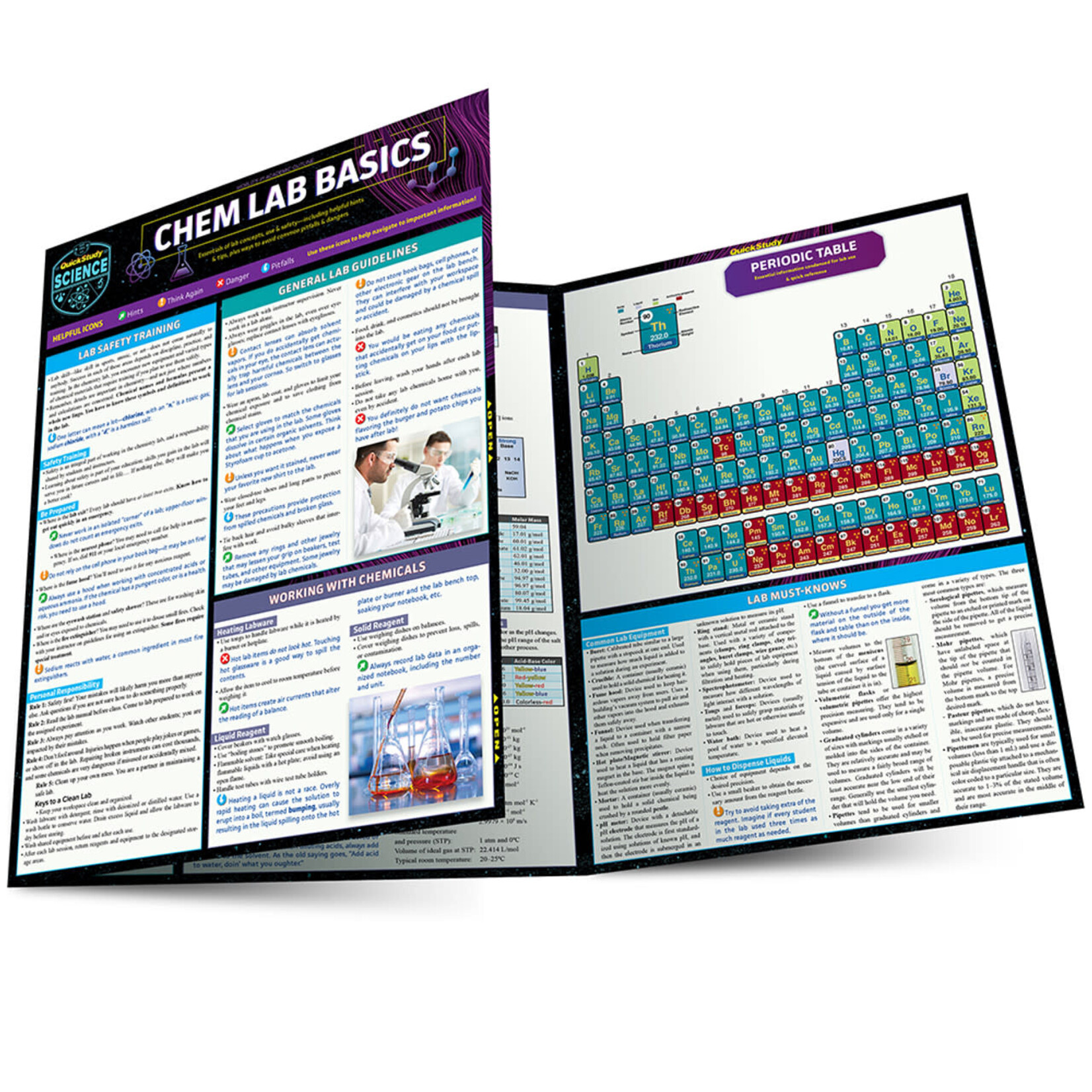 BAR CHARTS QuickStudy: Chem Lab Basics Laminated Study Guide