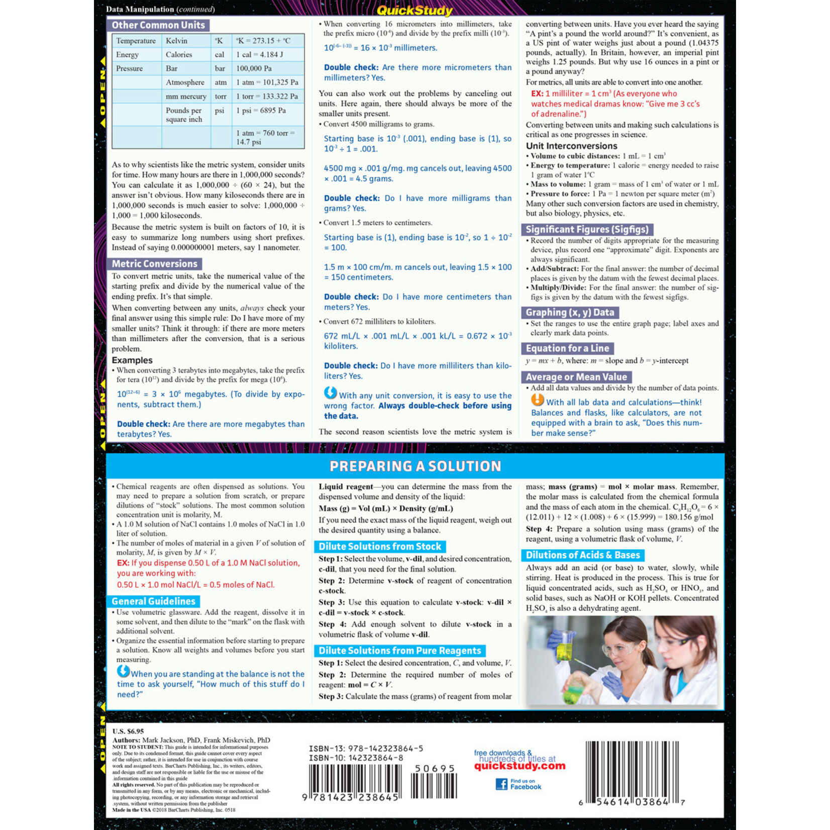 BAR CHARTS QuickStudy: Chem Lab Basics Laminated Study Guide