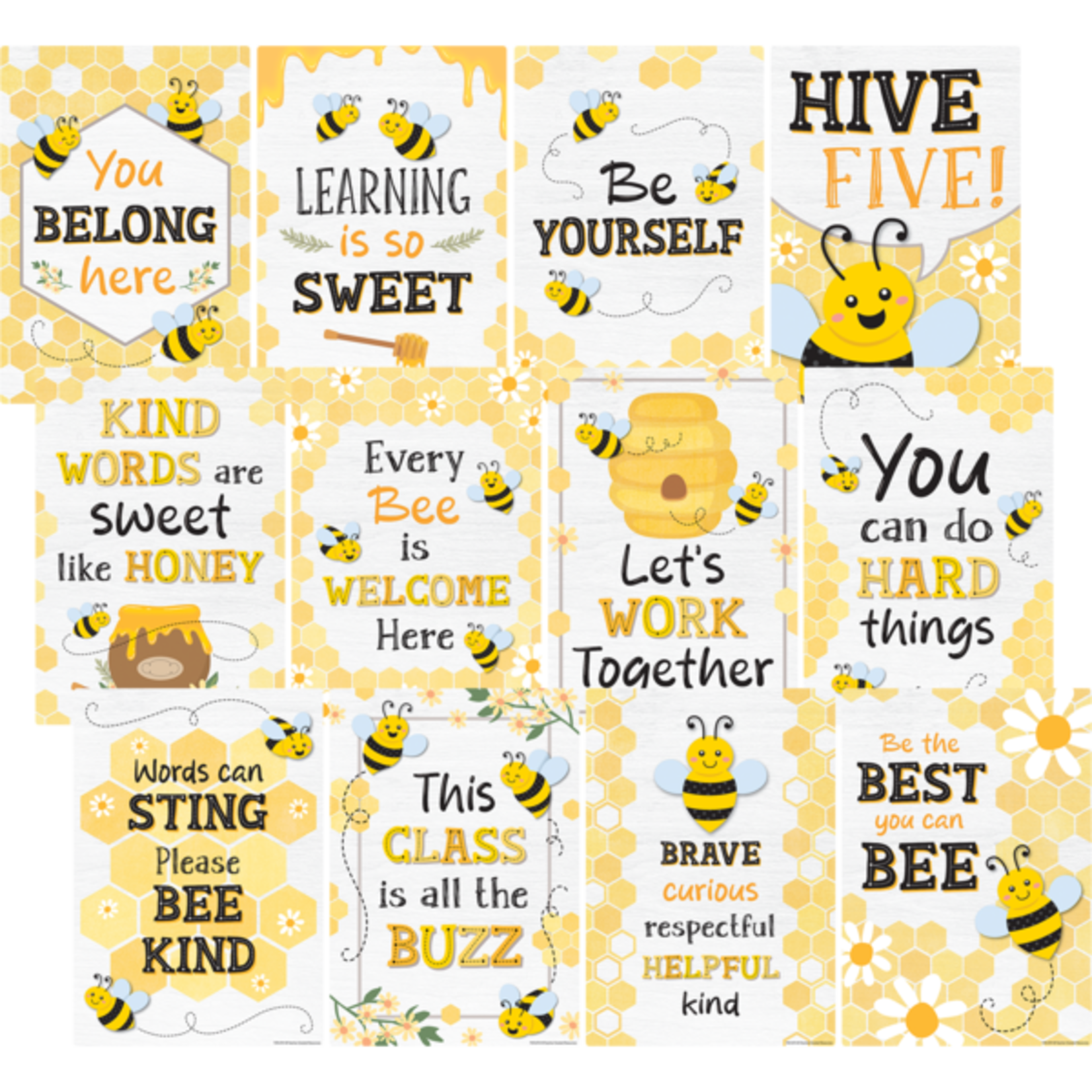 TEACHER CREATED RESOURCES Buzzing Bees Positive Sayings Small Poster Pack