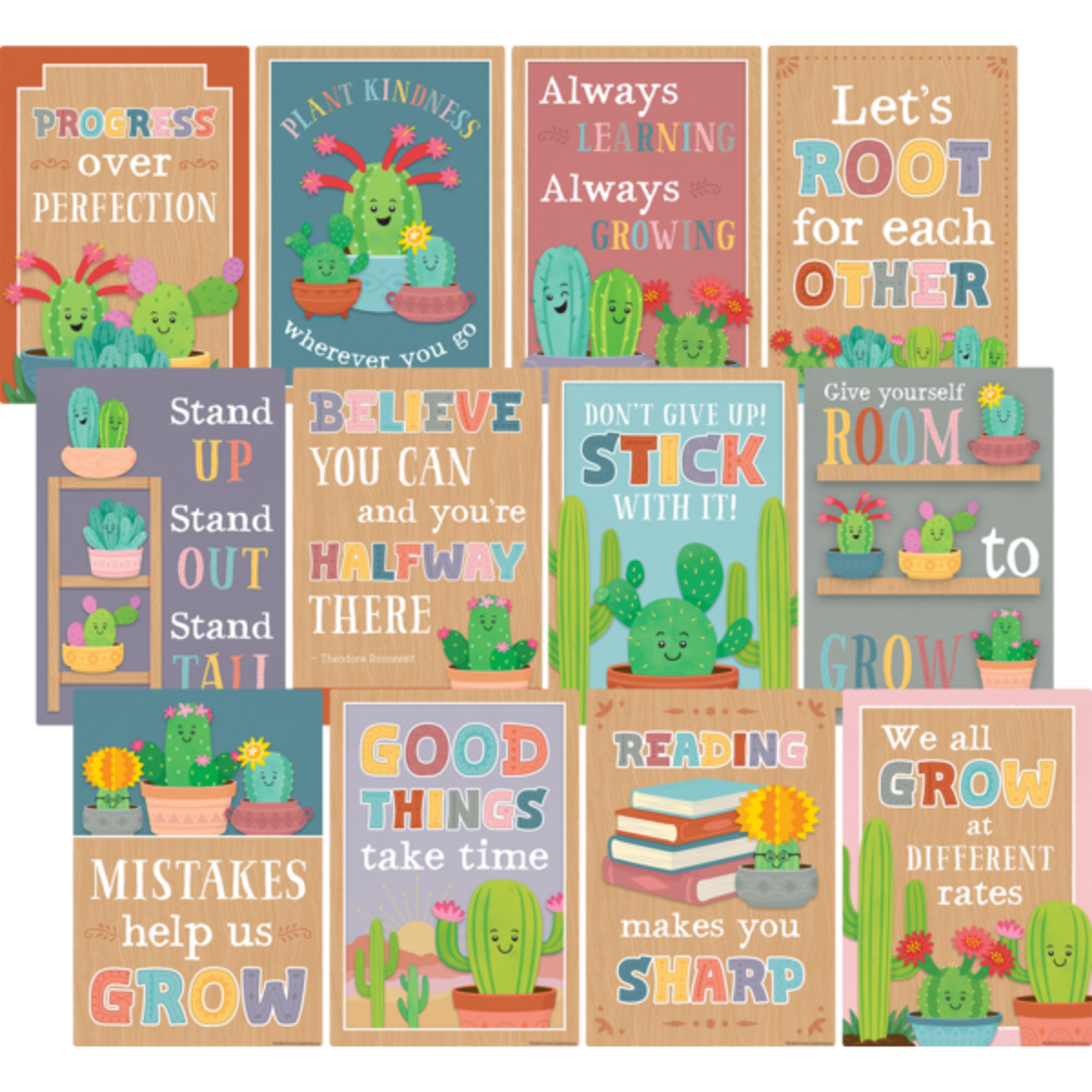 TEACHER CREATED RESOURCES Happy Cactus Crew Positive Sayings Small Poster Pack