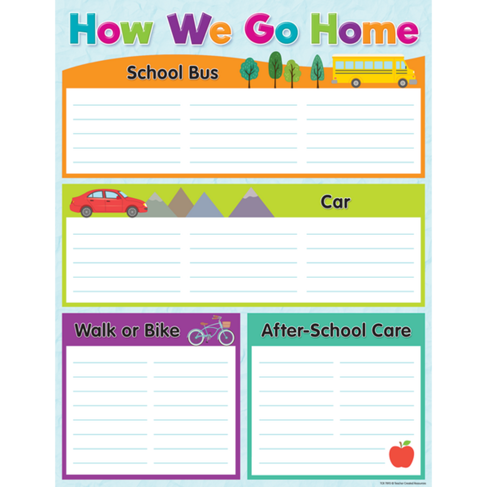 TEACHER CREATED RESOURCES How We Go Home Chart