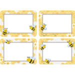 TEACHER CREATED RESOURCES Buzzing Bees Name Tags/Labels - Multi-Pack
