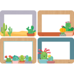 TEACHER CREATED RESOURCES Happy Cactus Crew Name Tags/Labels - Multi-Pack