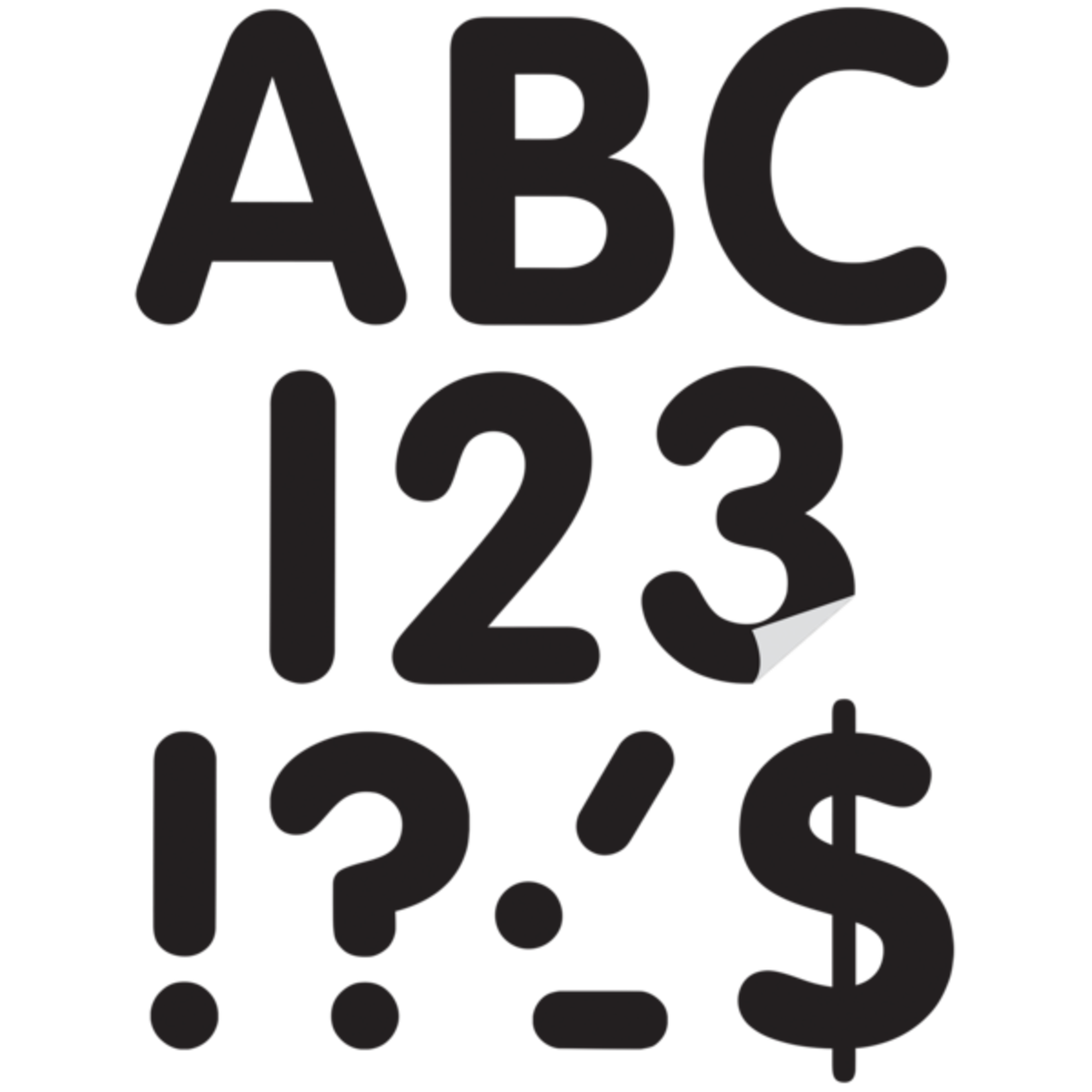 TEACHER CREATED RESOURCES Black 4" Classic Self-Adhesive Letters Uppercase