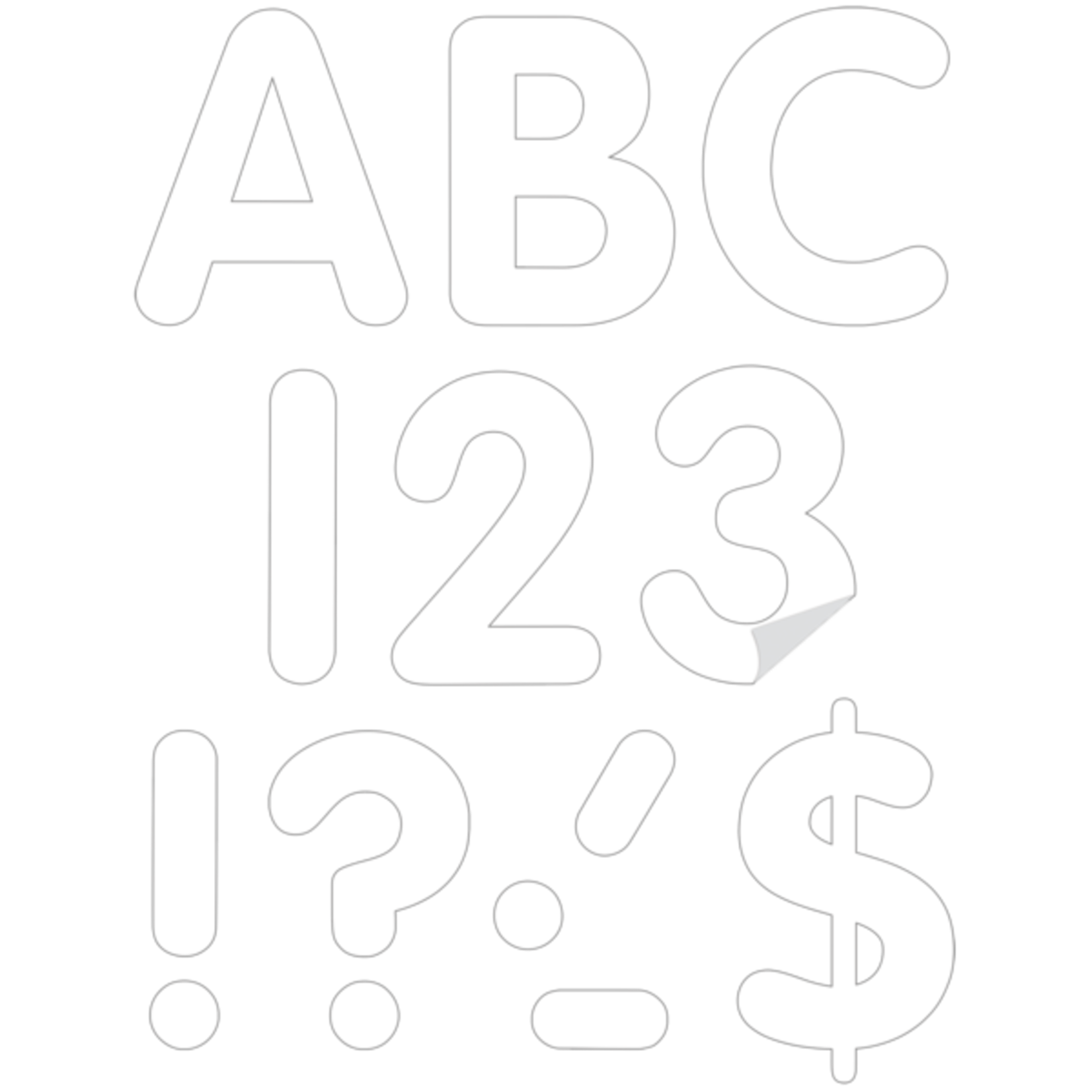 TEACHER CREATED RESOURCES White 4" Classic Self-Adhesive Letters Uppercase